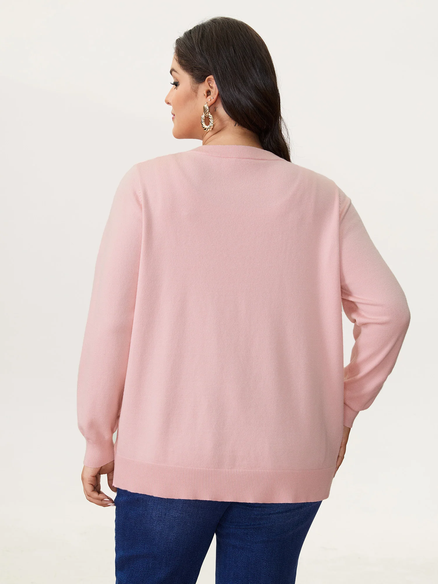 Romantic Pigeon Jacquard Pattern Pullover - Image 4
