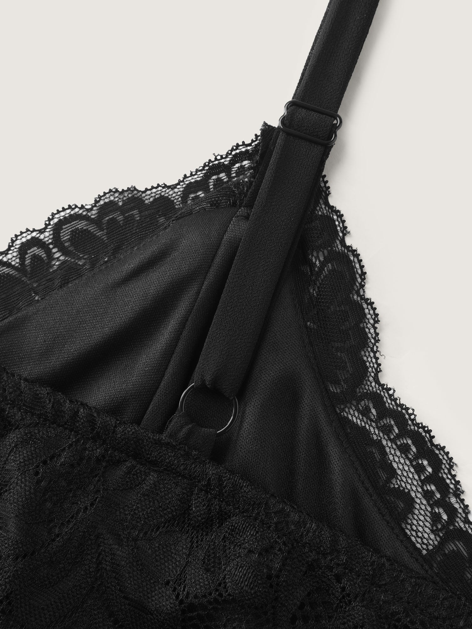 Romantic Sheer Front Slit Lace Nightgown - Image 5