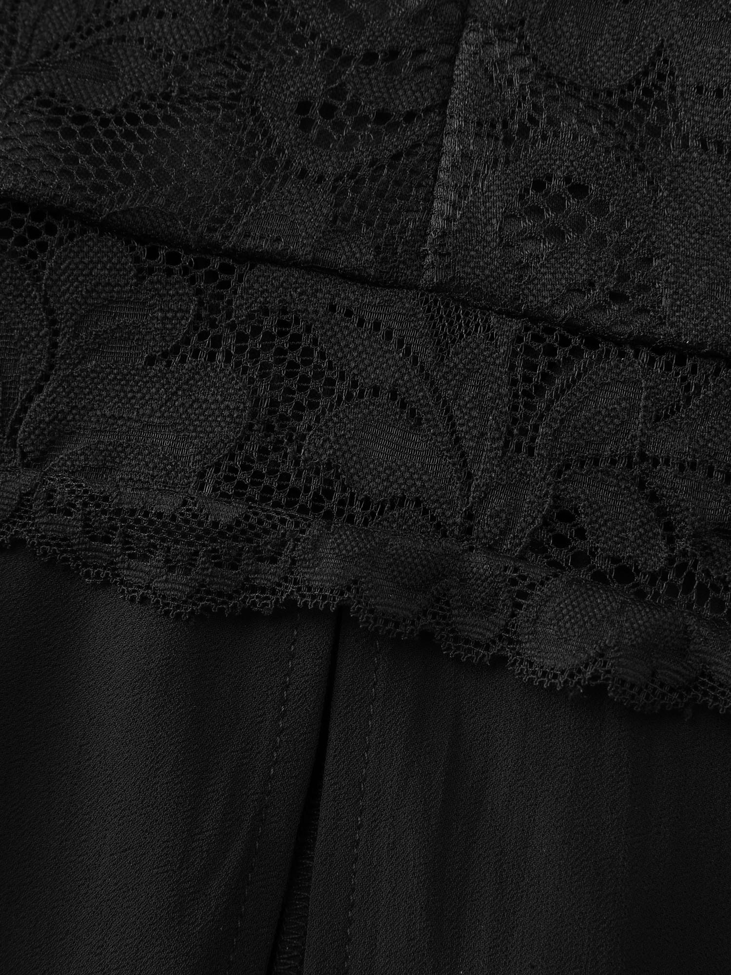 Romantic Sheer Front Slit Lace Nightgown - Image 6