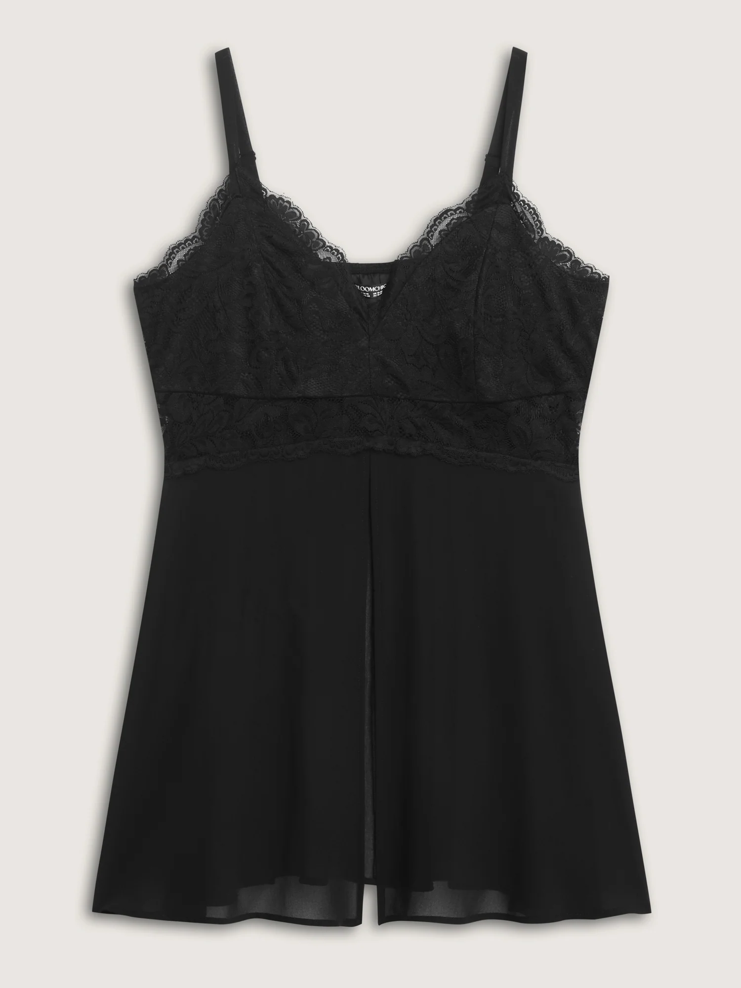Romantic Sheer Front Slit Lace Nightgown - Image 7