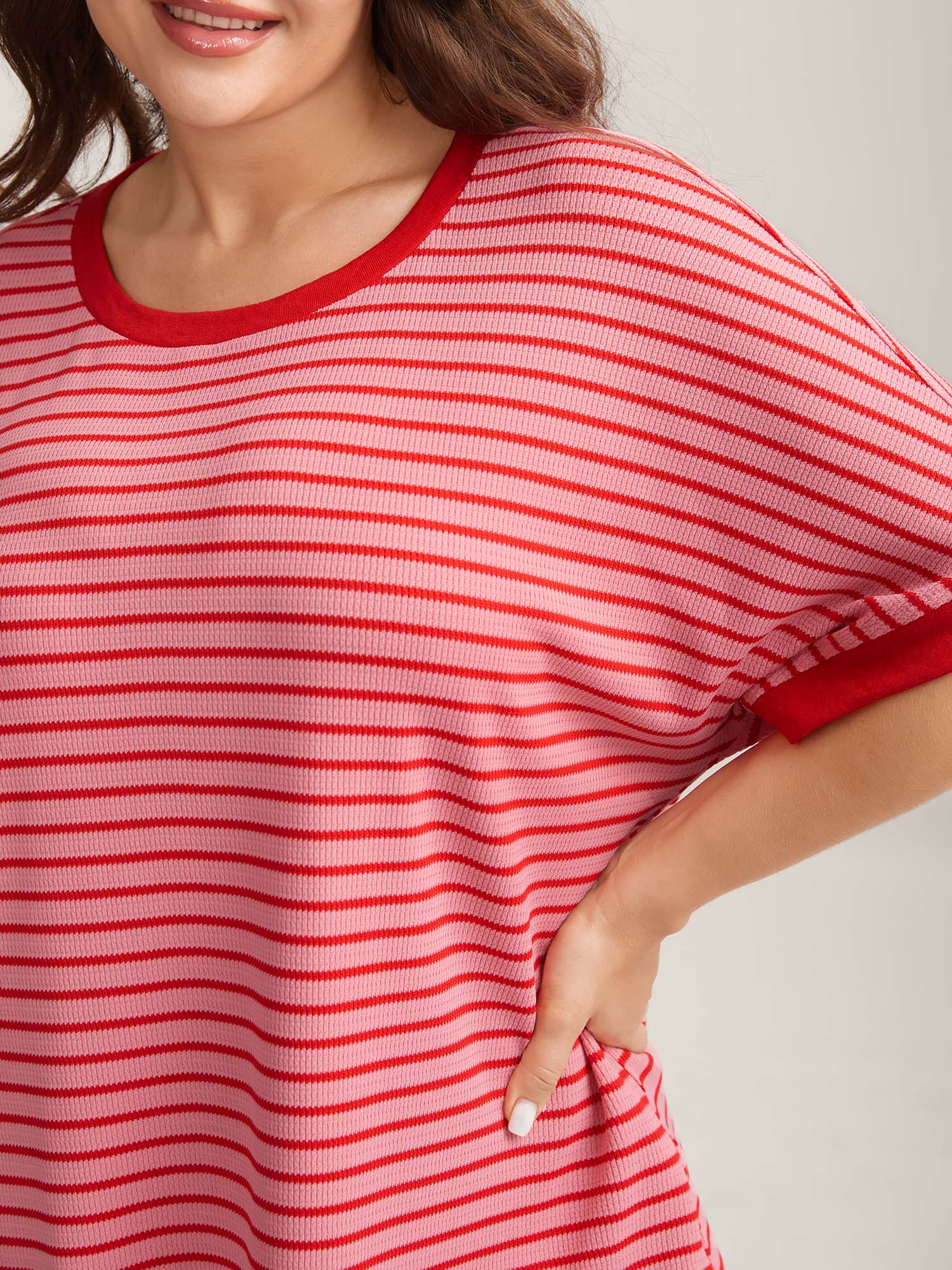 Romantic Stripes Contrast T-Shirt - Image 2