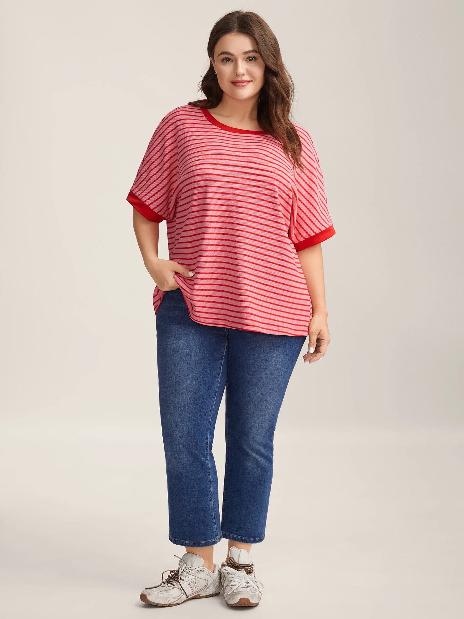 Romantic Stripes Contrast T-Shirt - Image 3