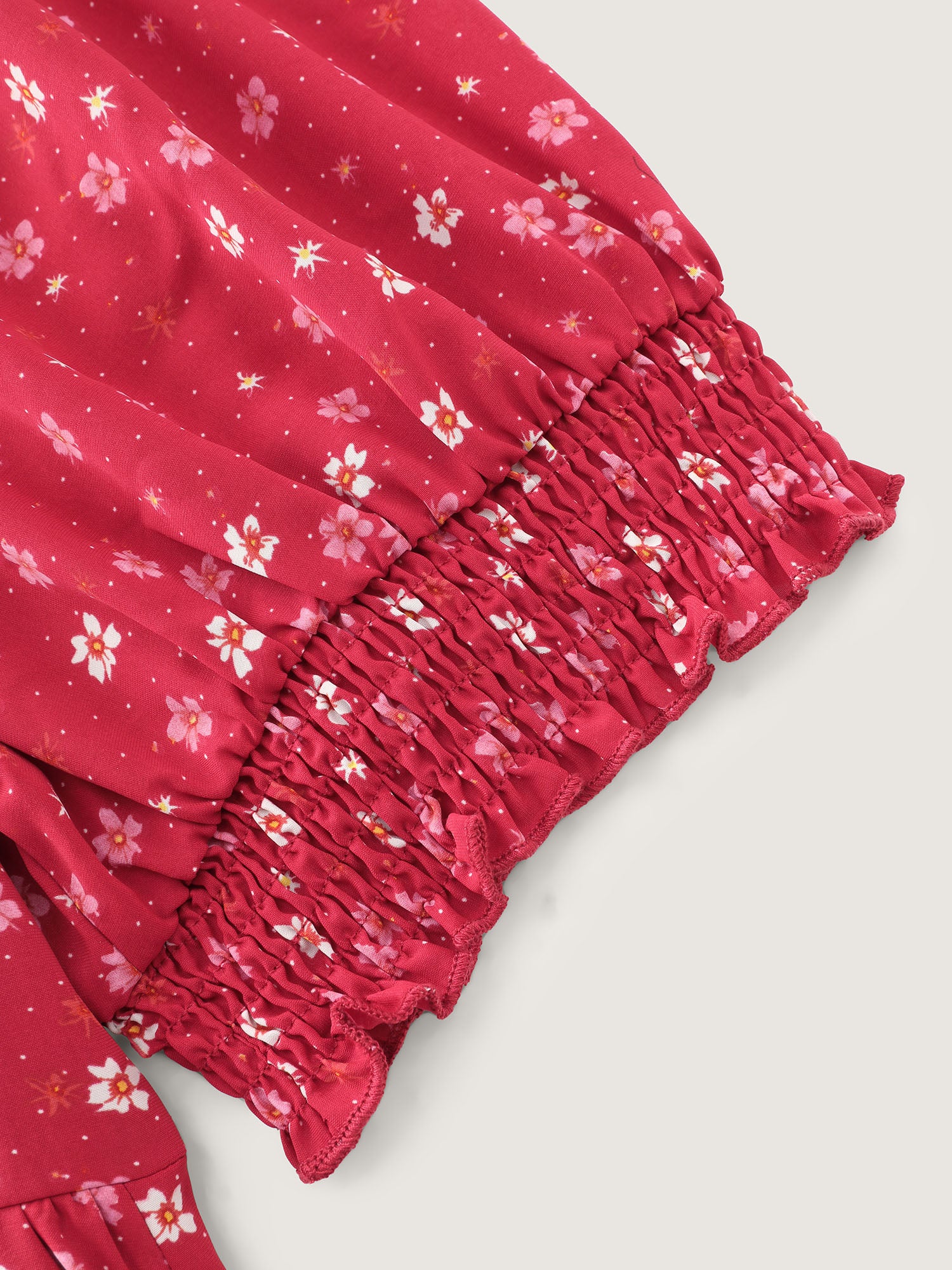 Romantic Summer Floral Print Tie Midi Dress - Image 6