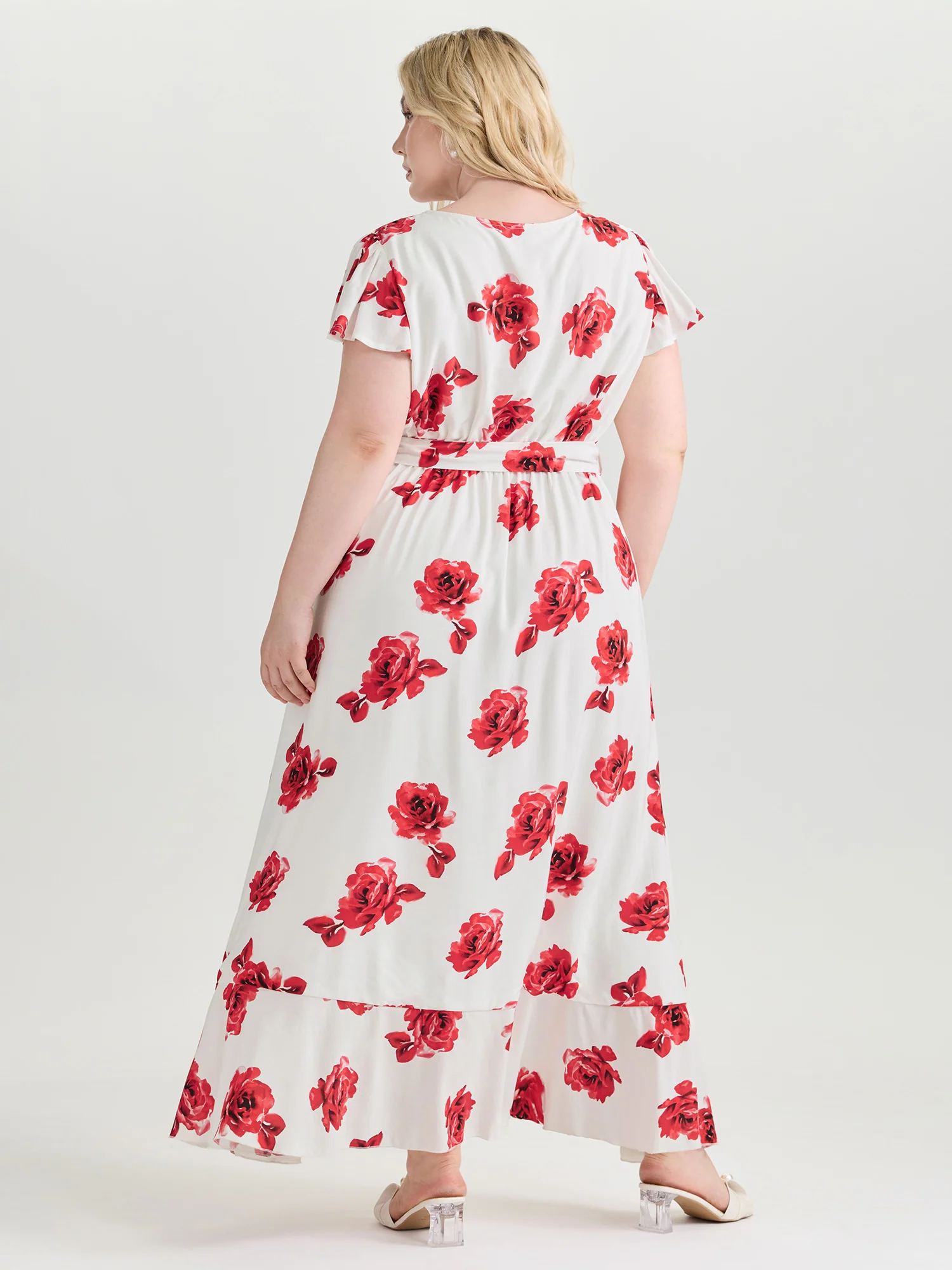 Romantic Times Floral Ruffled Hem Maxi Dress - Image 4
