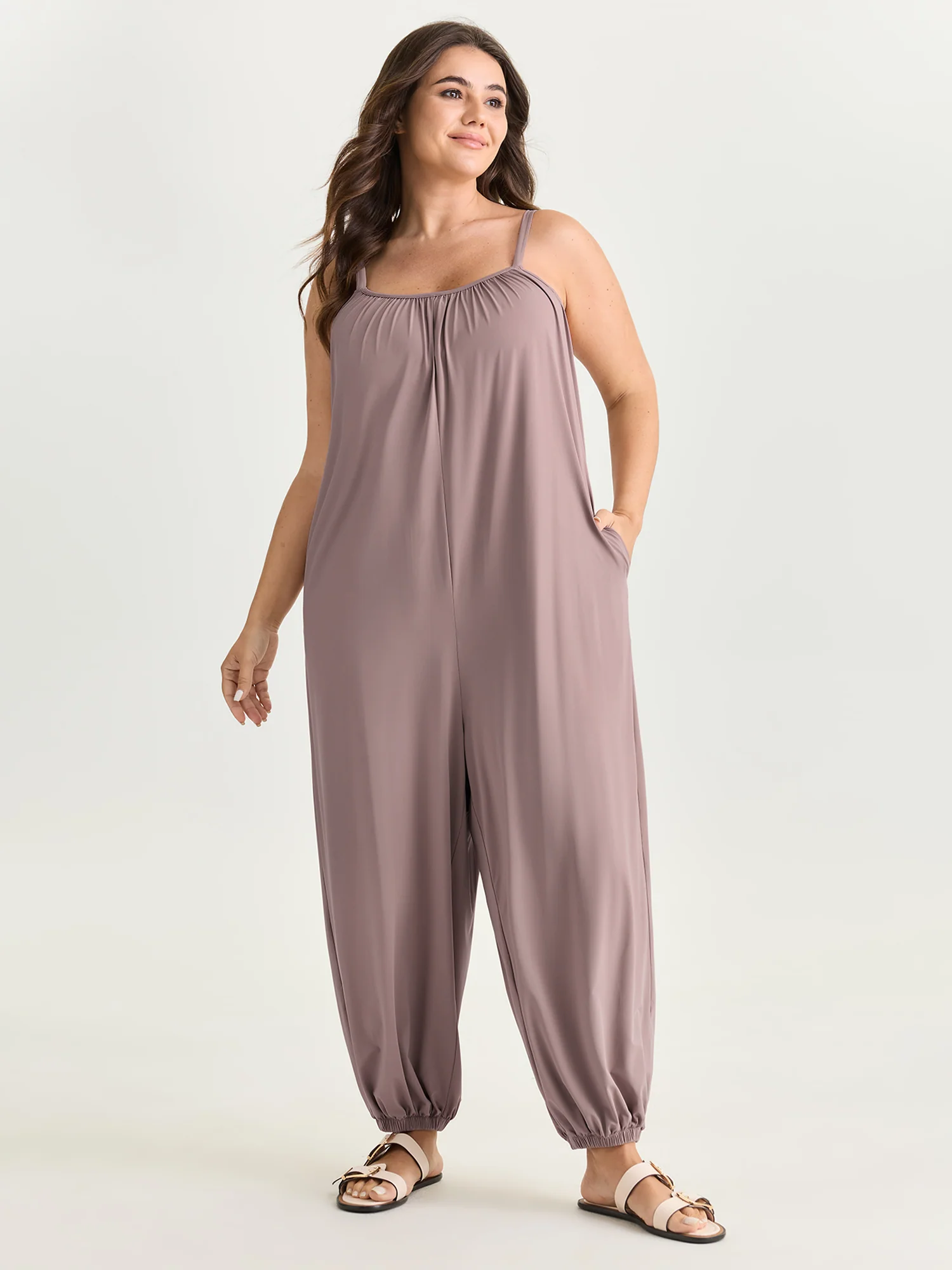 Roomy-Fit Cuffed Hems Jumpsuit - Image 3
