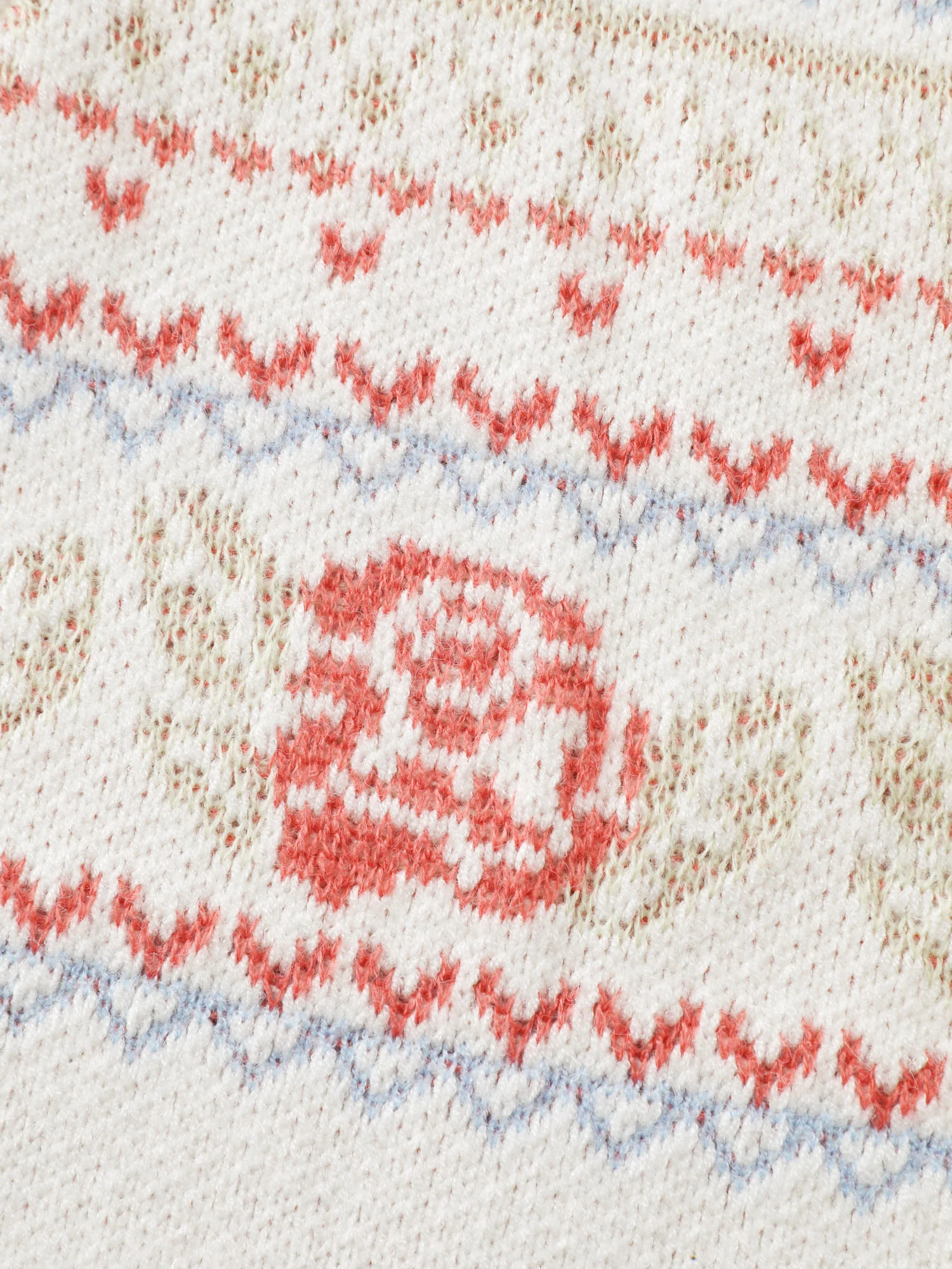 Rose Fair-Isle Pattern Jacquard Zipper Pullover - Image 6