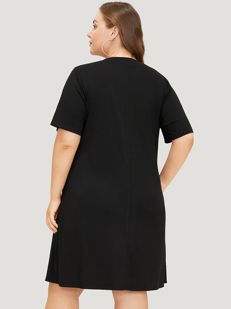 Rose & Figure Print Pocket Flutter Graphic Dress - Image 2