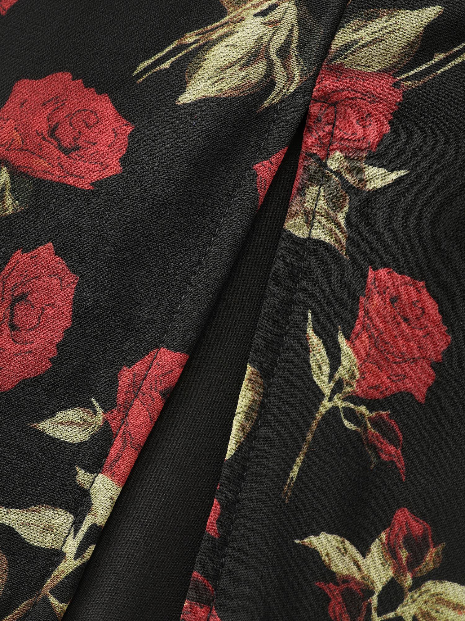 Rose Print Bustier Drawstring Midi Dress - Image 6