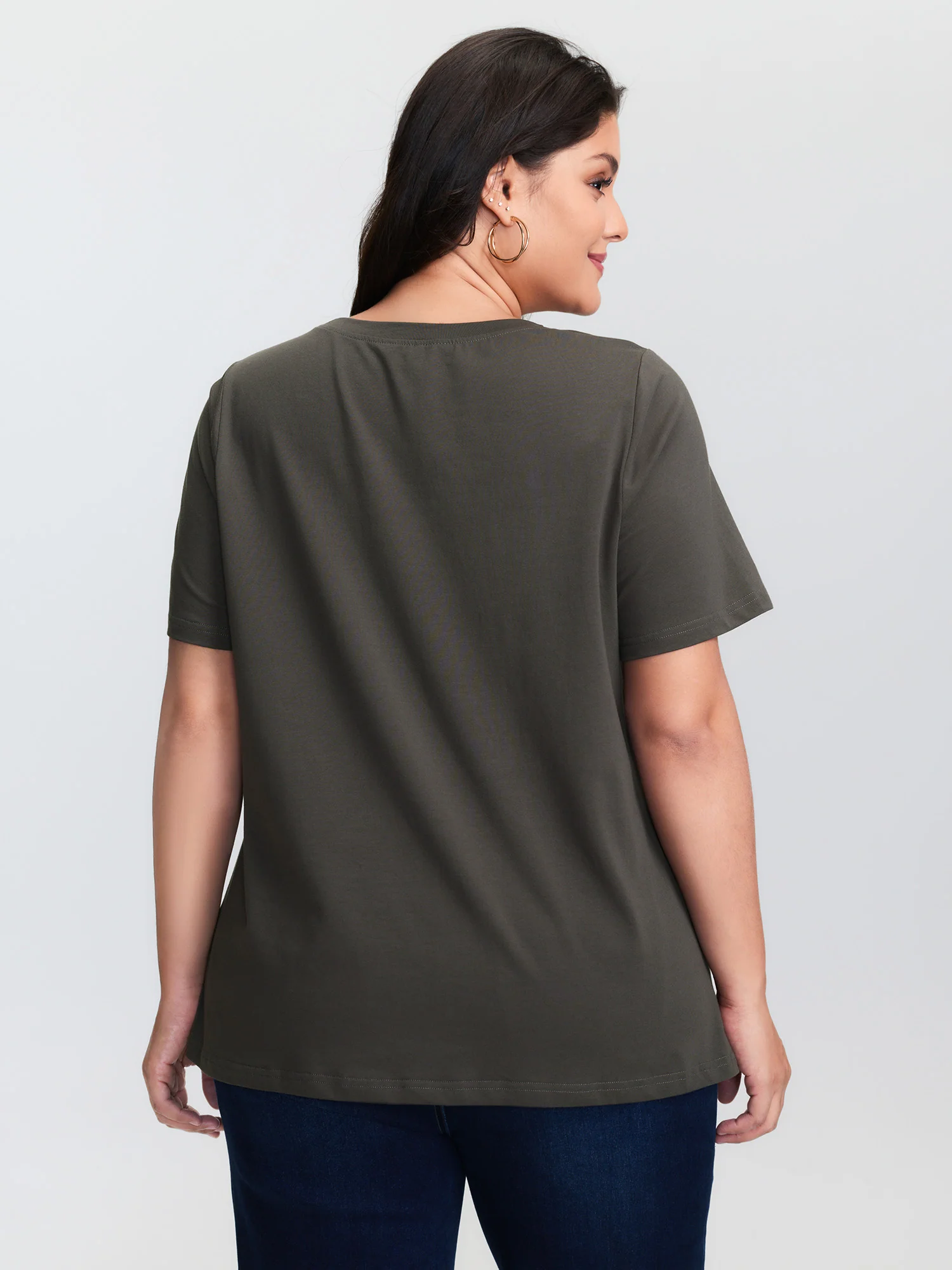 Rose Print Distressed Wash T-Shirt - Image 4