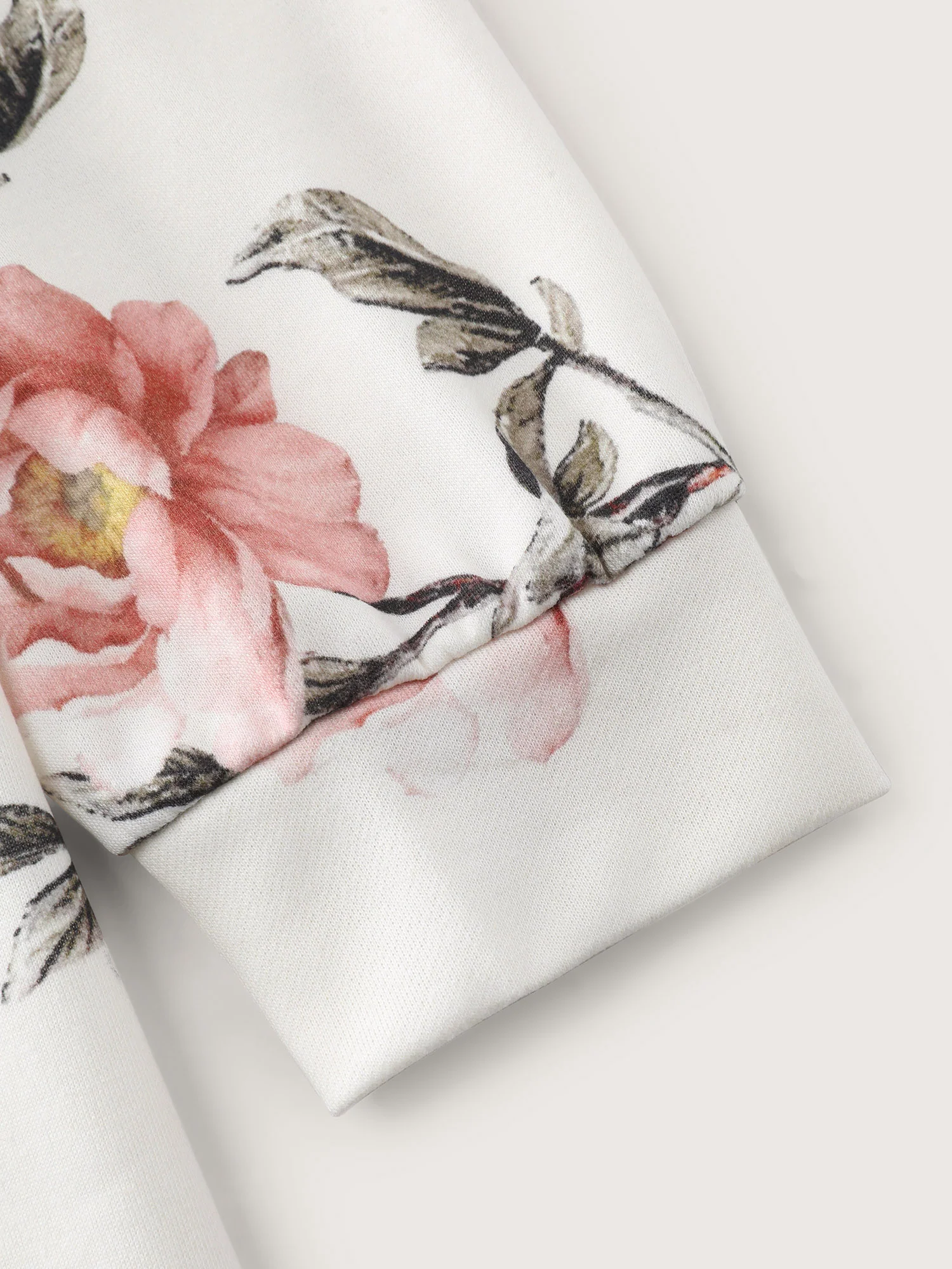 Rose Print Drop Shoulder Sweatshirt - Image 5