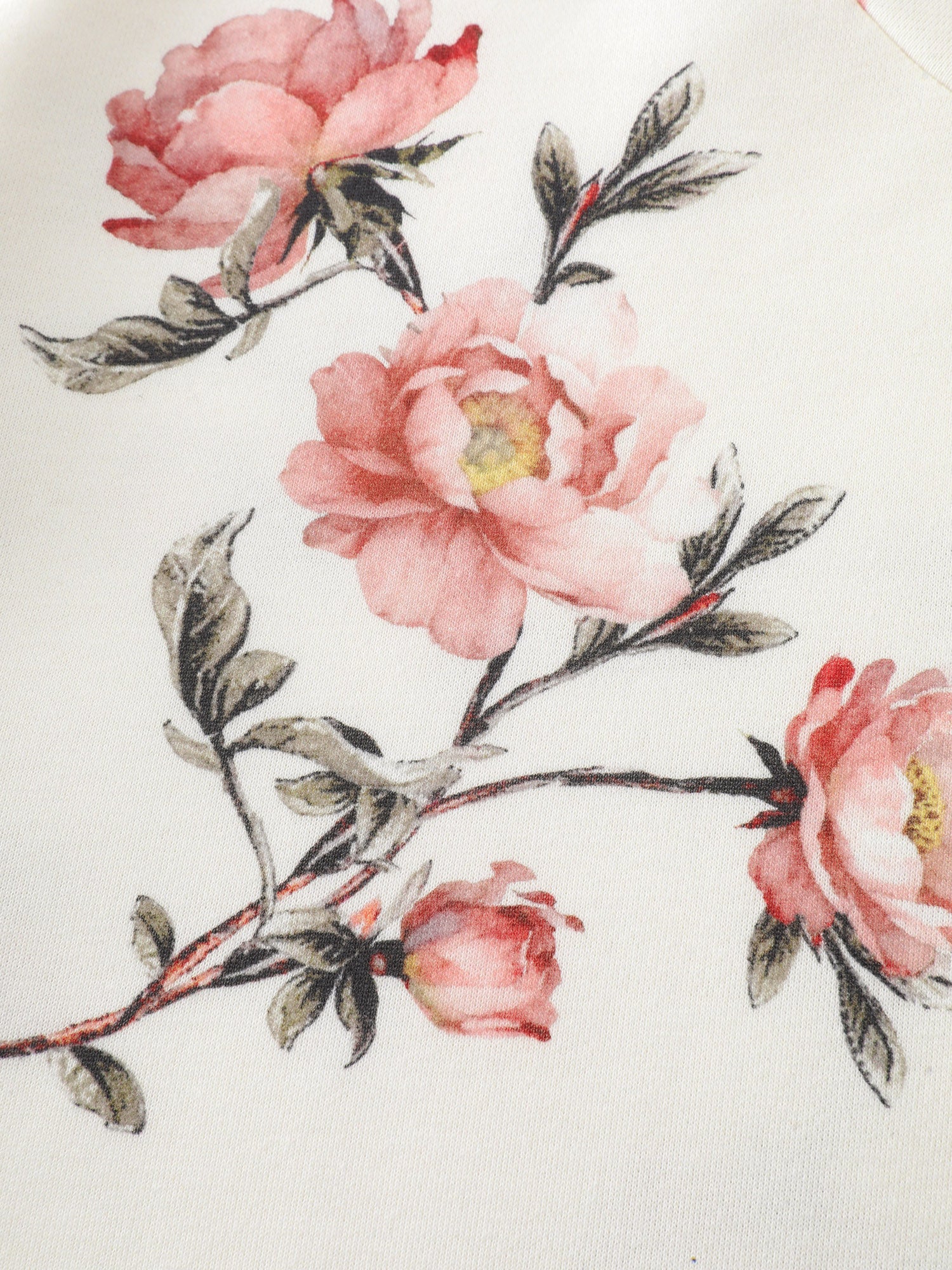 Rose Print Drop Shoulder Sweatshirt - Image 6