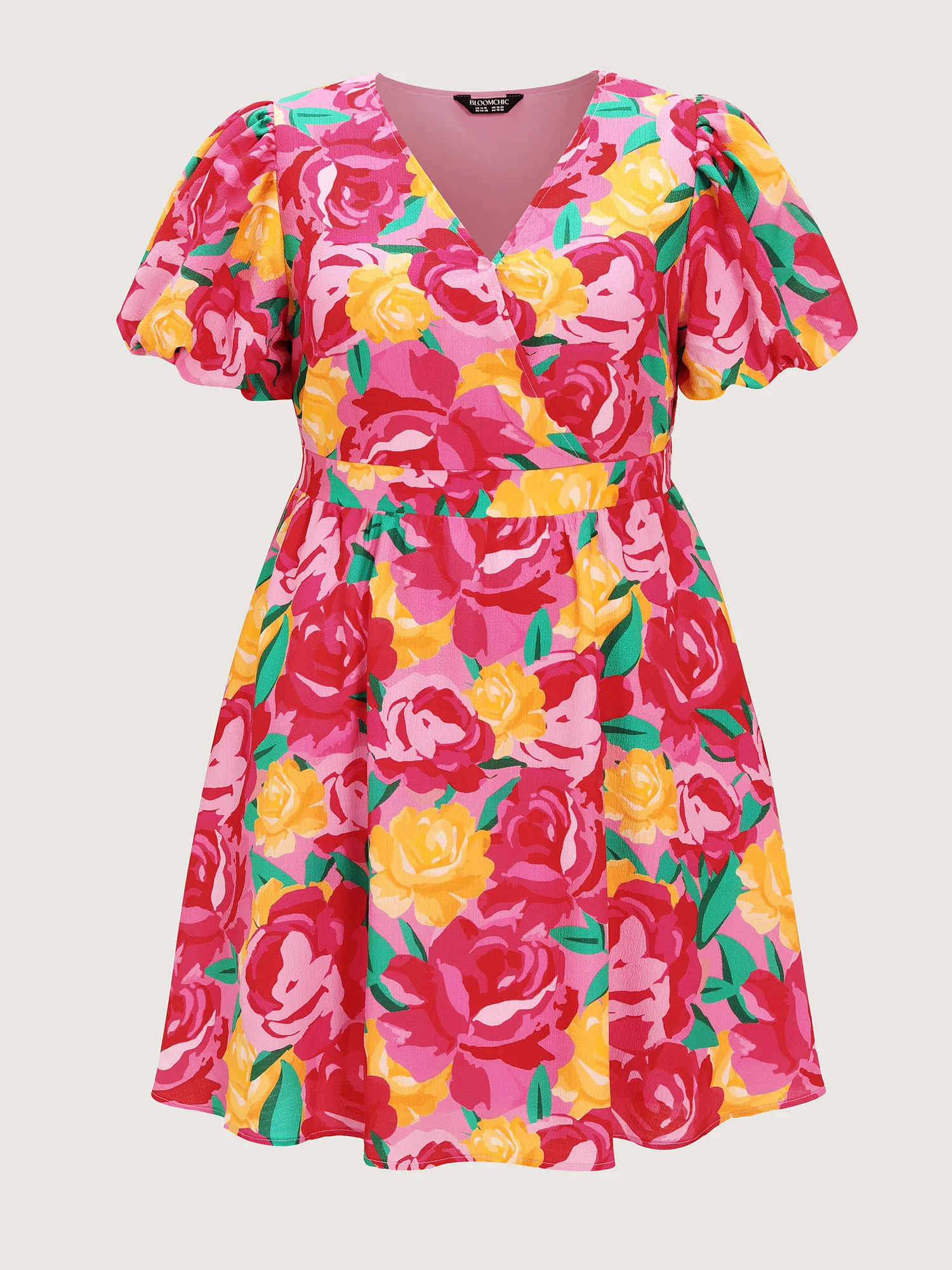 Rose Print Fit And Flare Mini Dress - Image 7