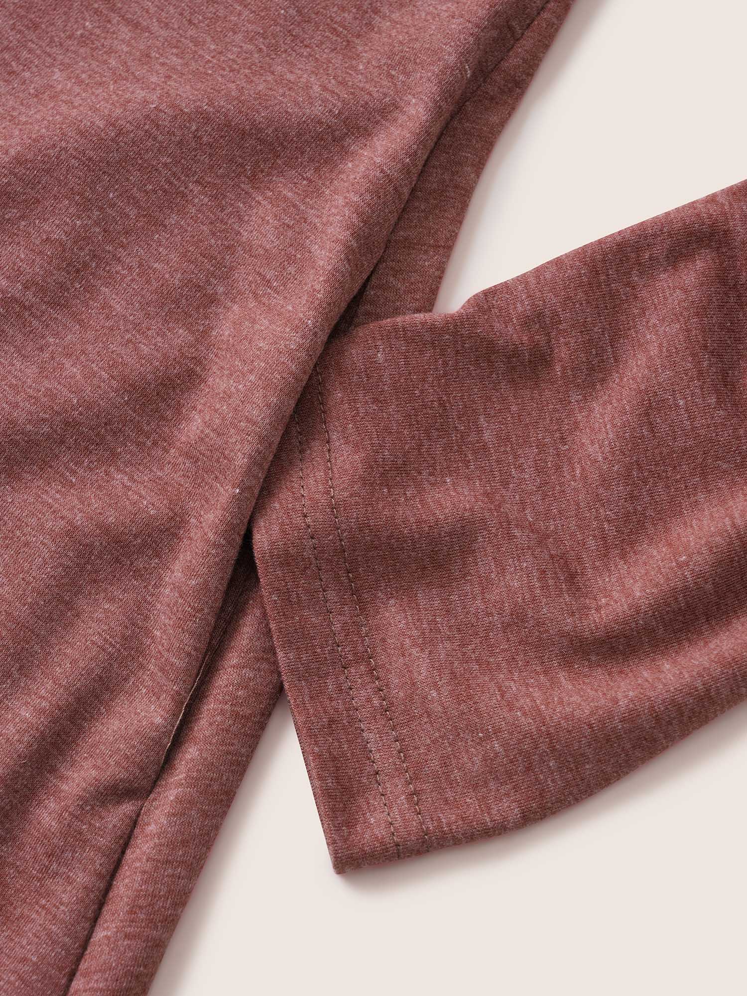 Rose Print Pocket Raglan Sleeve Tunic T-shirt - Image 6