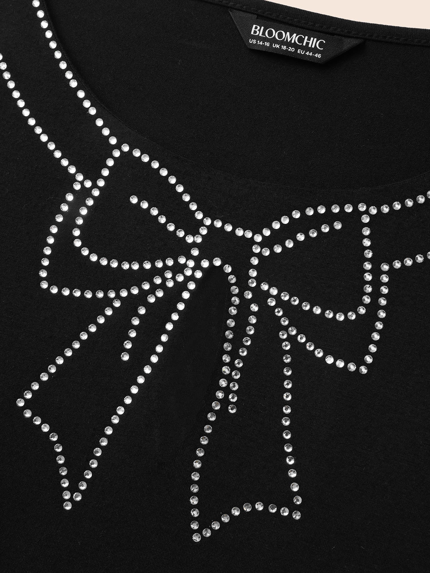 Round Neck Bowknot Rhinestone Dress - Image 5