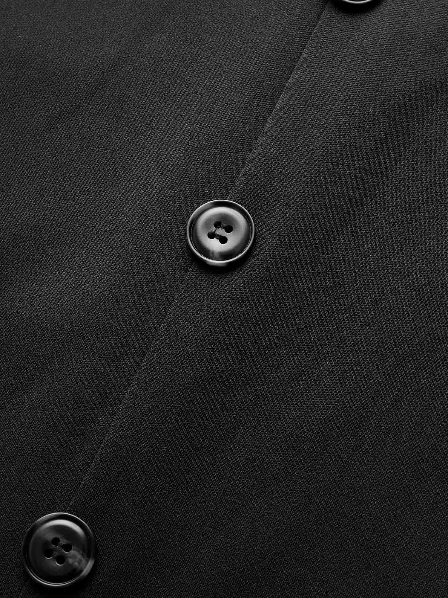 Round Neck Button Detail Split Hem Dress - Image 5