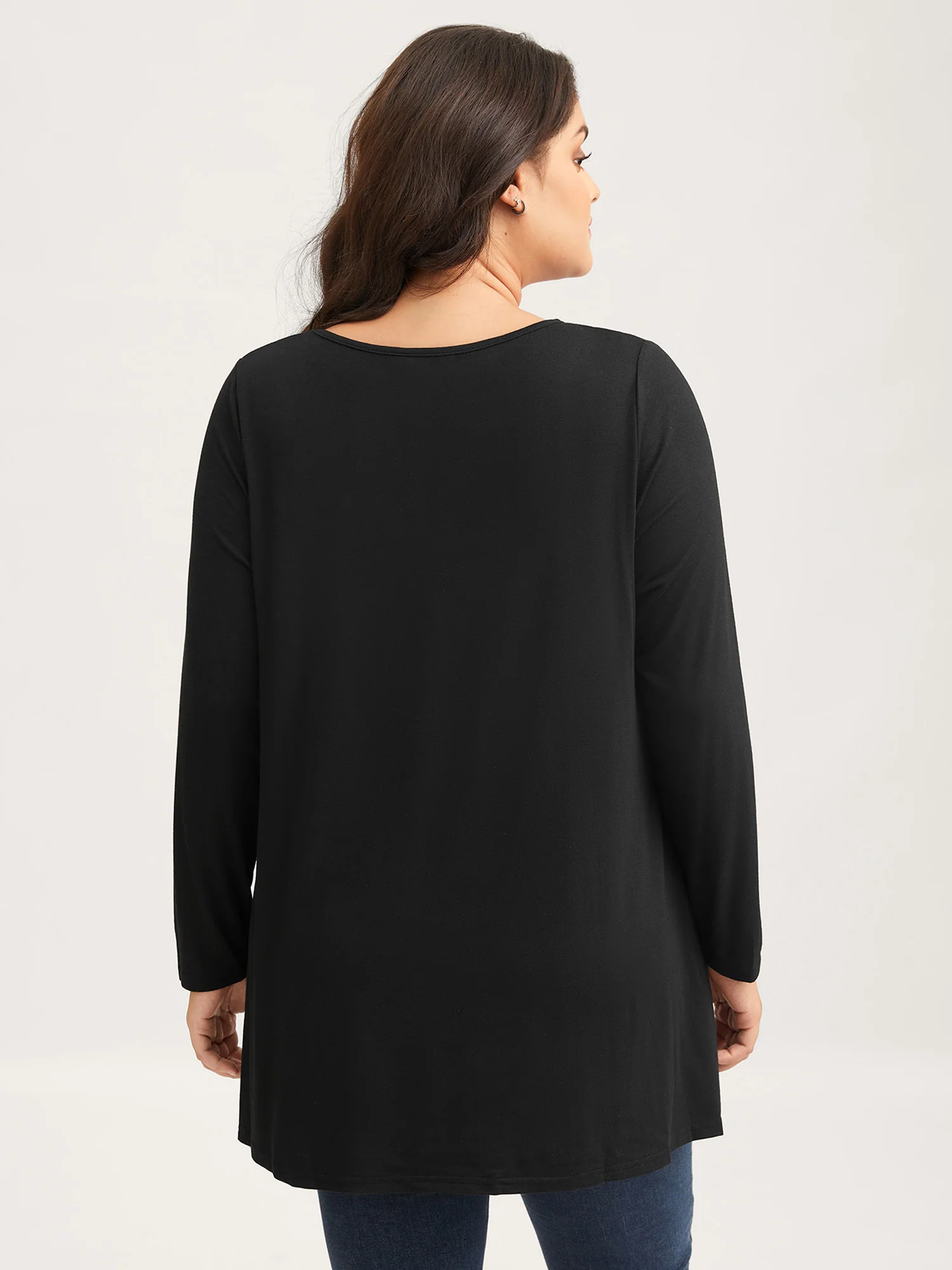 Round Neck Button Slim-Fit Knit Top - Image 5