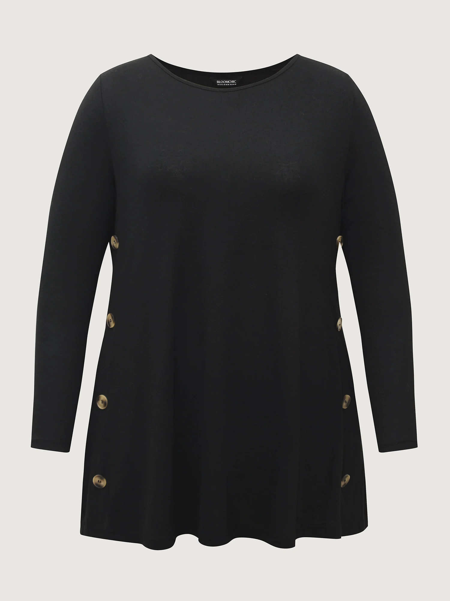 Round Neck Button Slim-Fit Knit Top - Image 7