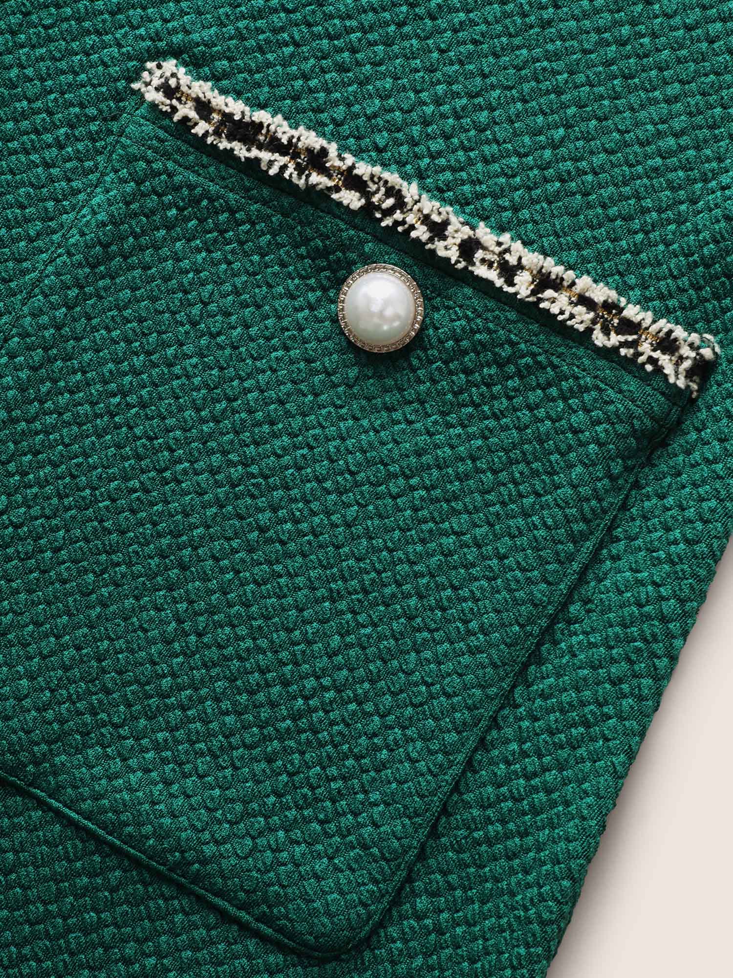 Round Neck Contrast Webbing Patched Pocket Dress - Image 6
