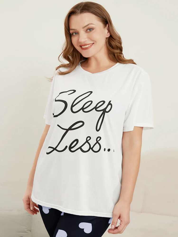 Sleep Less Round Neck Solid Lounge Top