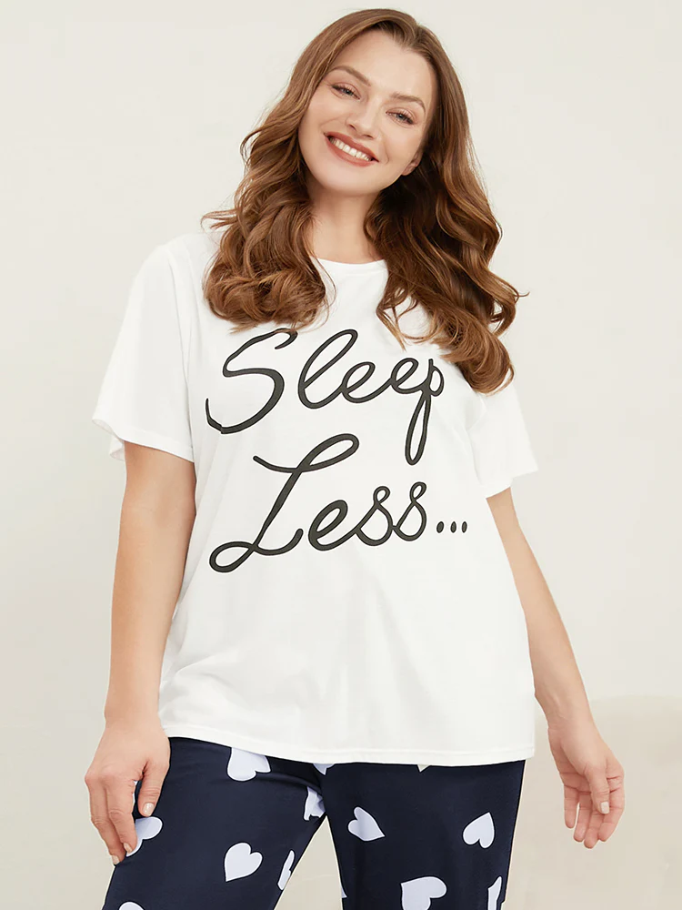 Sleep Less Round Neck Solid Lounge Top - Image 2