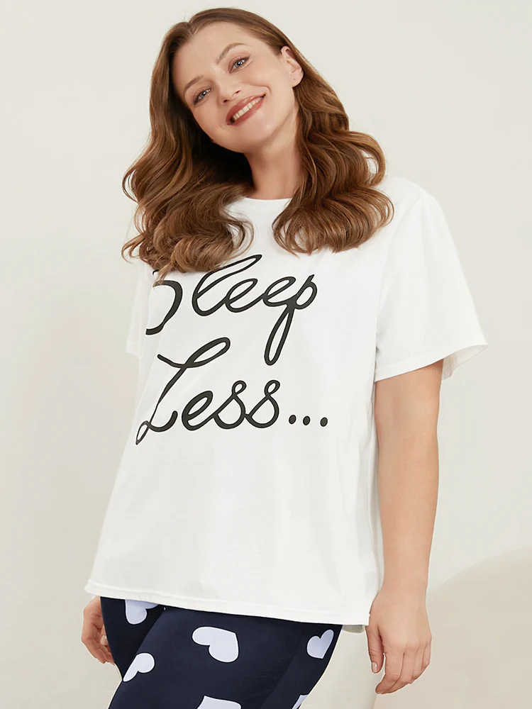 Sleep Less Round Neck Solid Lounge Top - Image 3