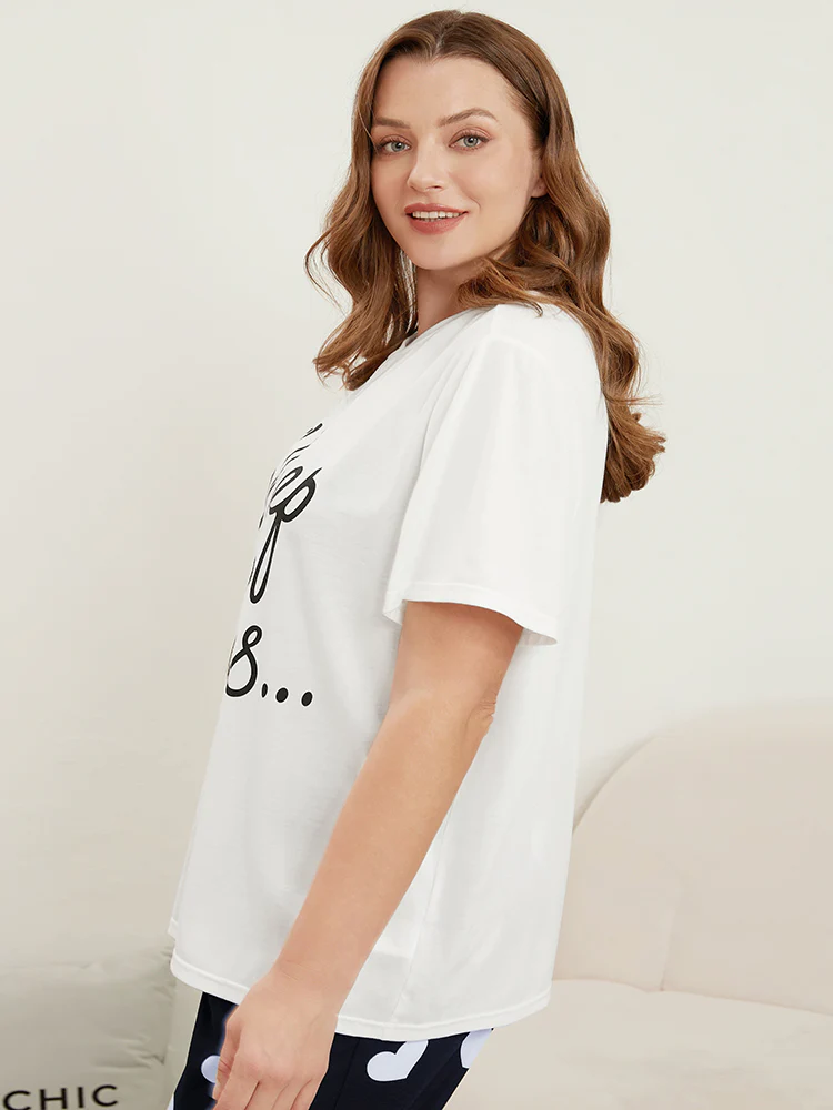 Sleep Less Round Neck Solid Lounge Top - Image 5