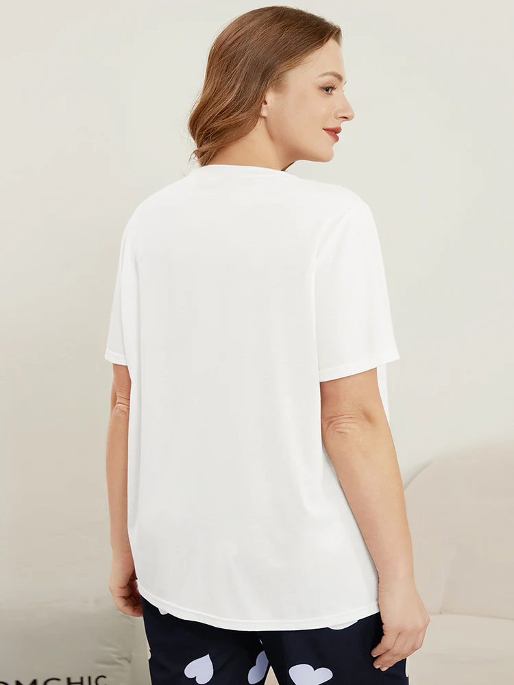 Sleep Less Round Neck Solid Lounge Top - Image 6