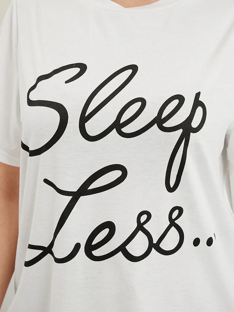Sleep Less Round Neck Solid Lounge Top - Image 7