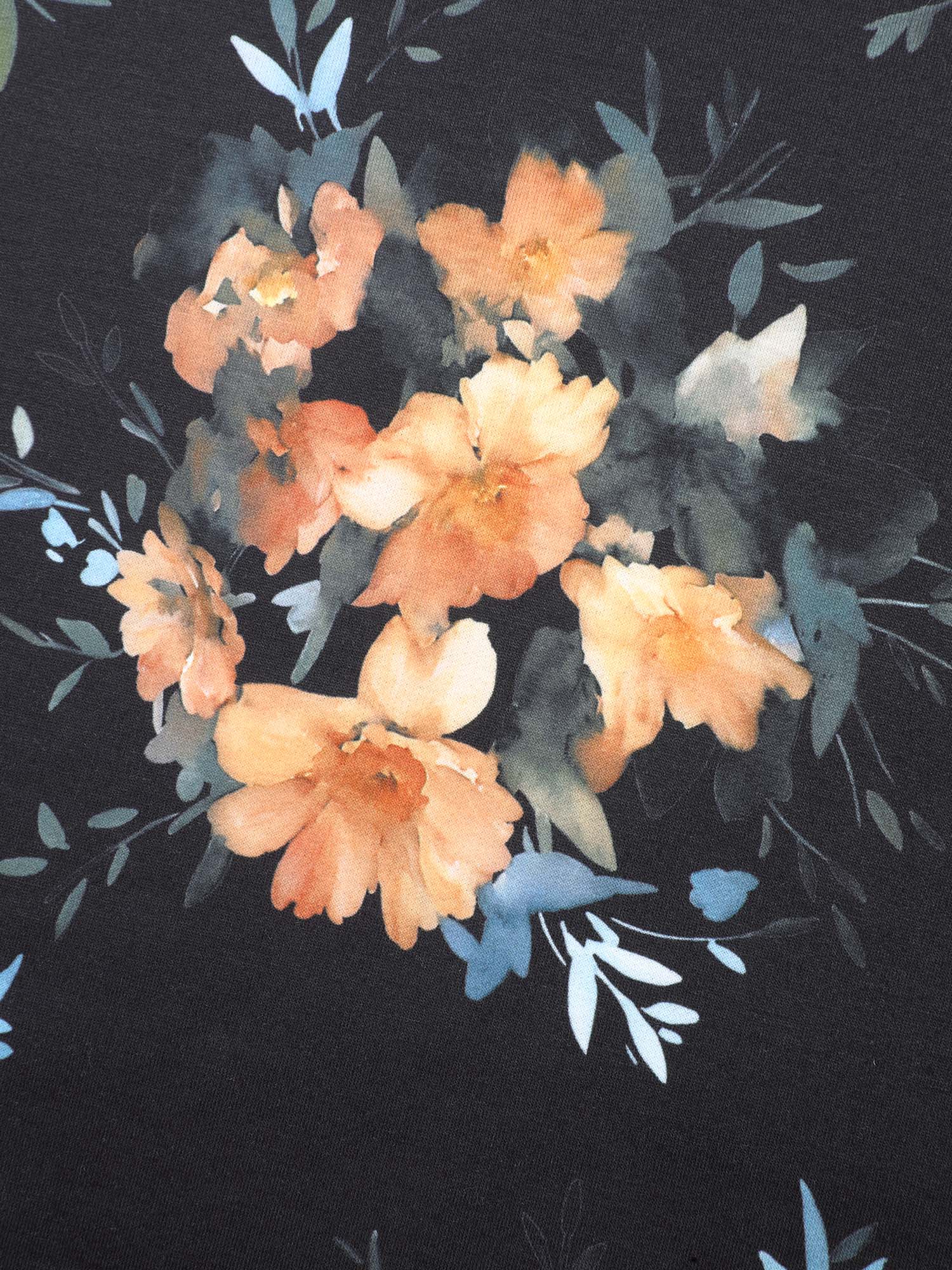Round Neck Natural Flowers Slightly Stretchy Sweatshirt - Image 6