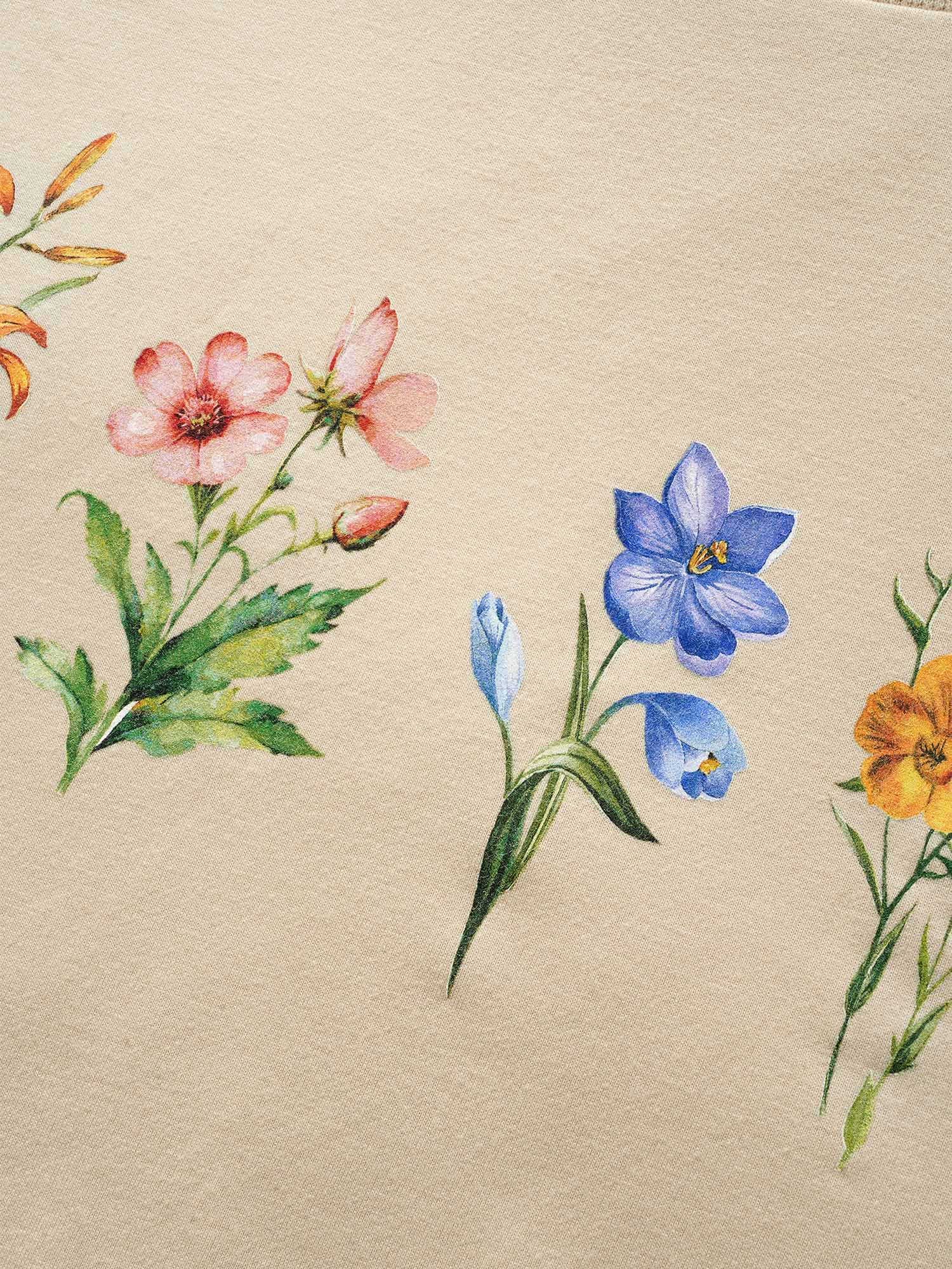 Round Neck Natural Flowers Sweatshirt - Image 6