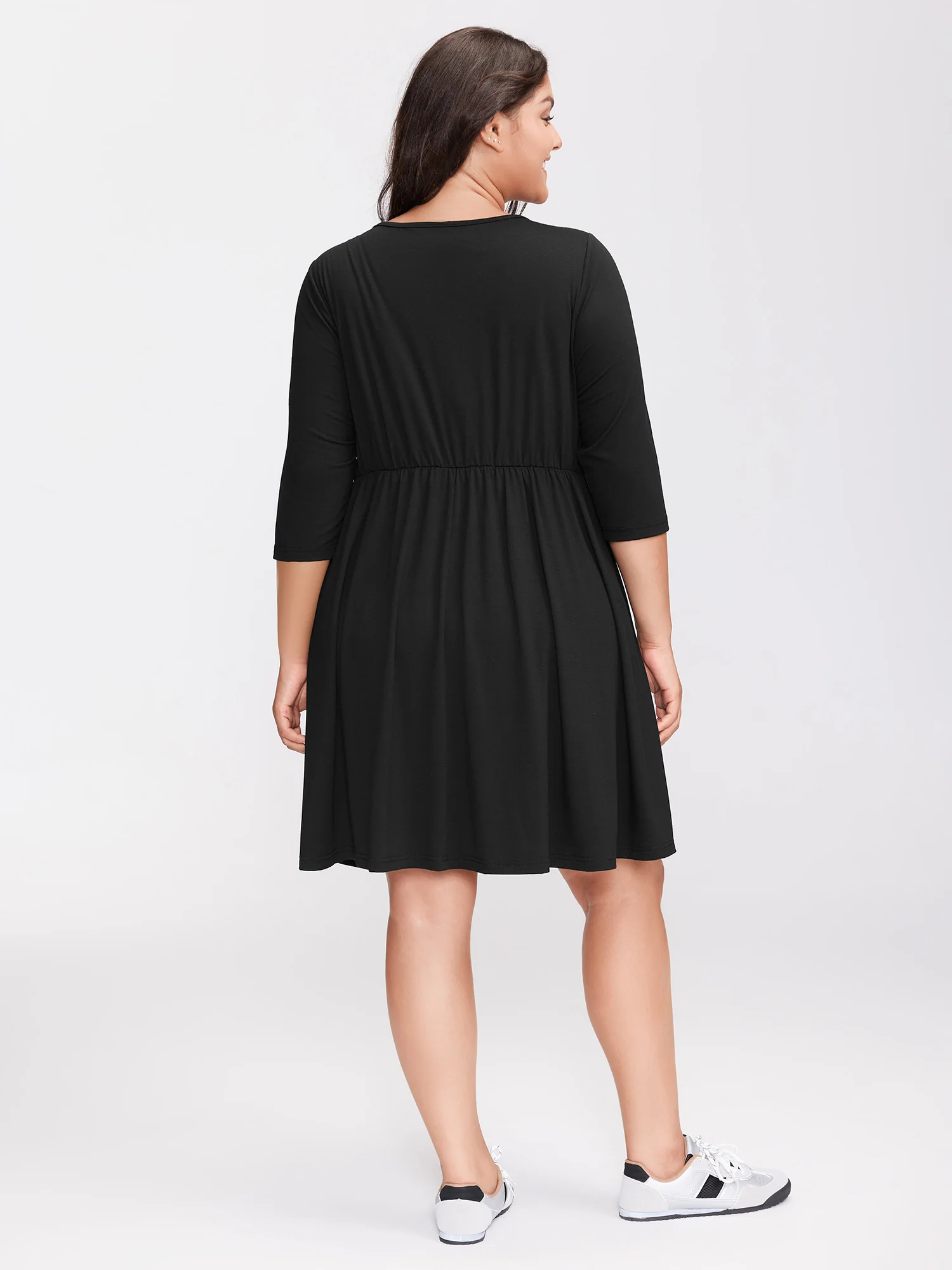 Round Neck Padded Bra Midi Dress - Image 4