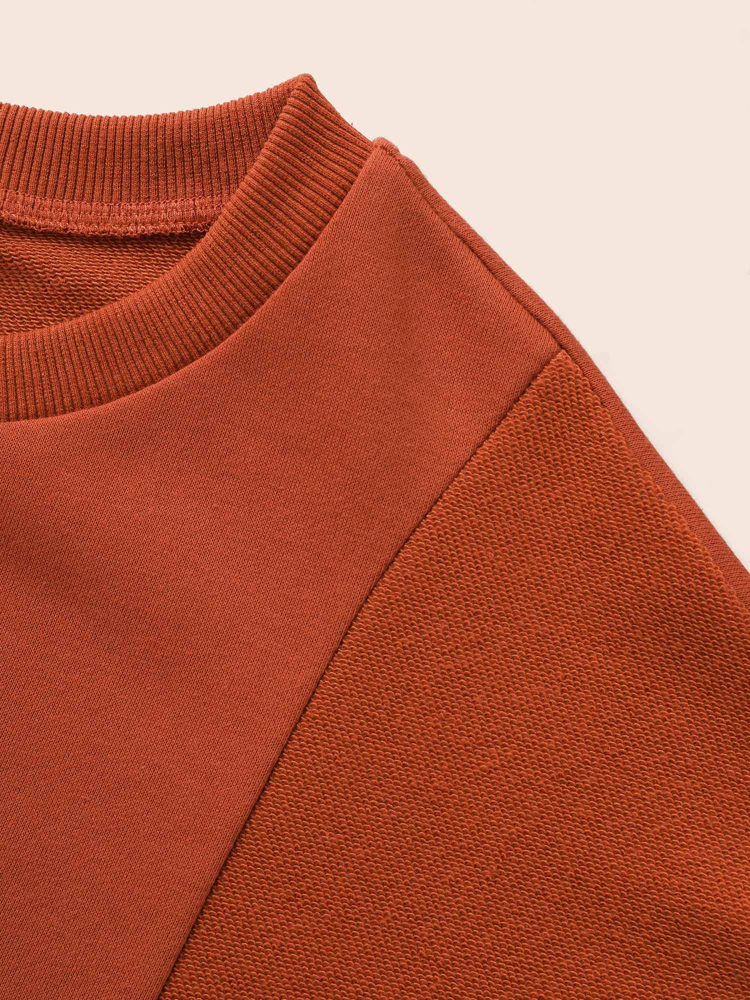 Round Neck Patchwork Drop Shoulder Sweatshirt - Image 6