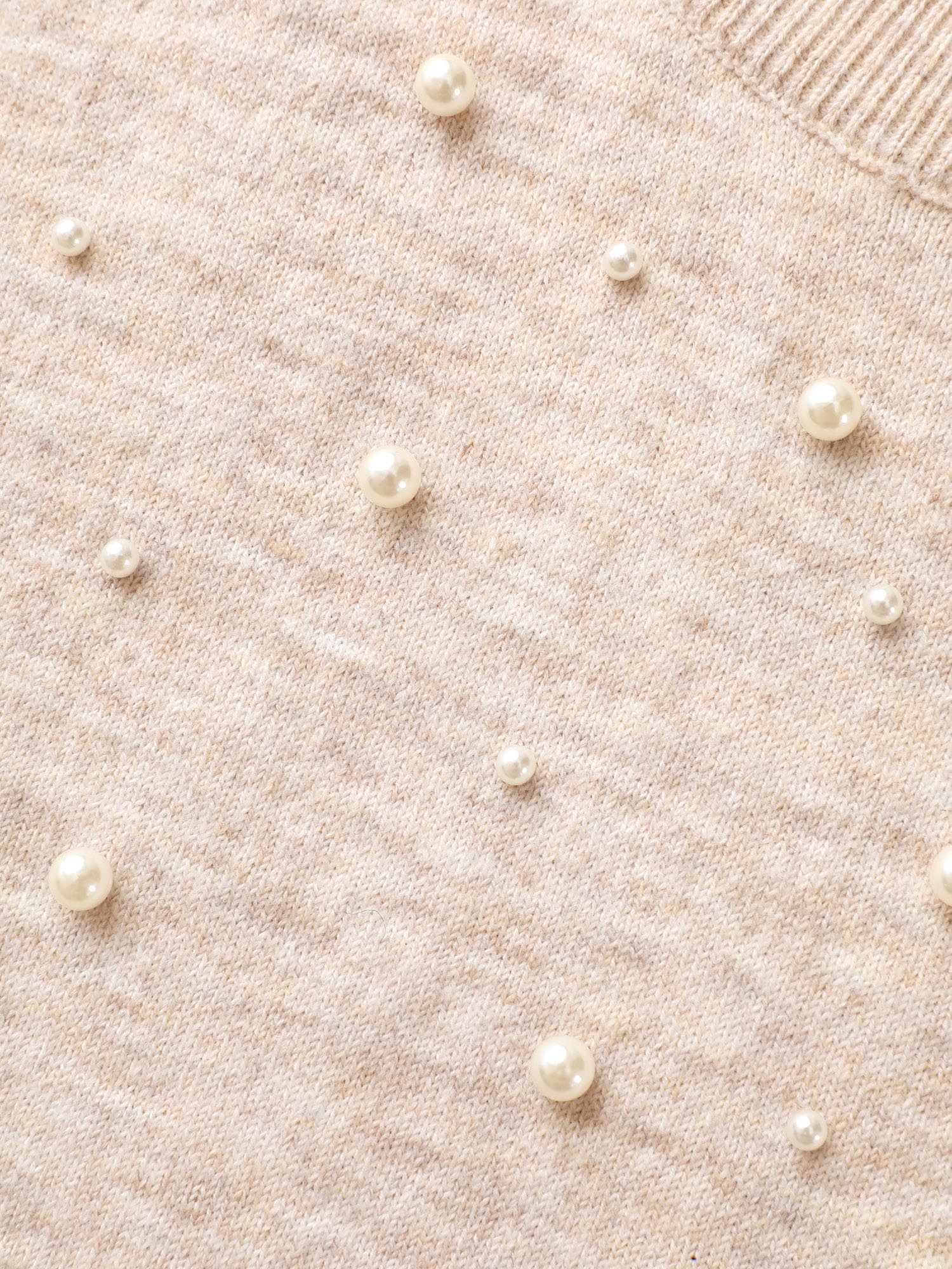 Round Neck Pearl Beaded Pullover - Image 5