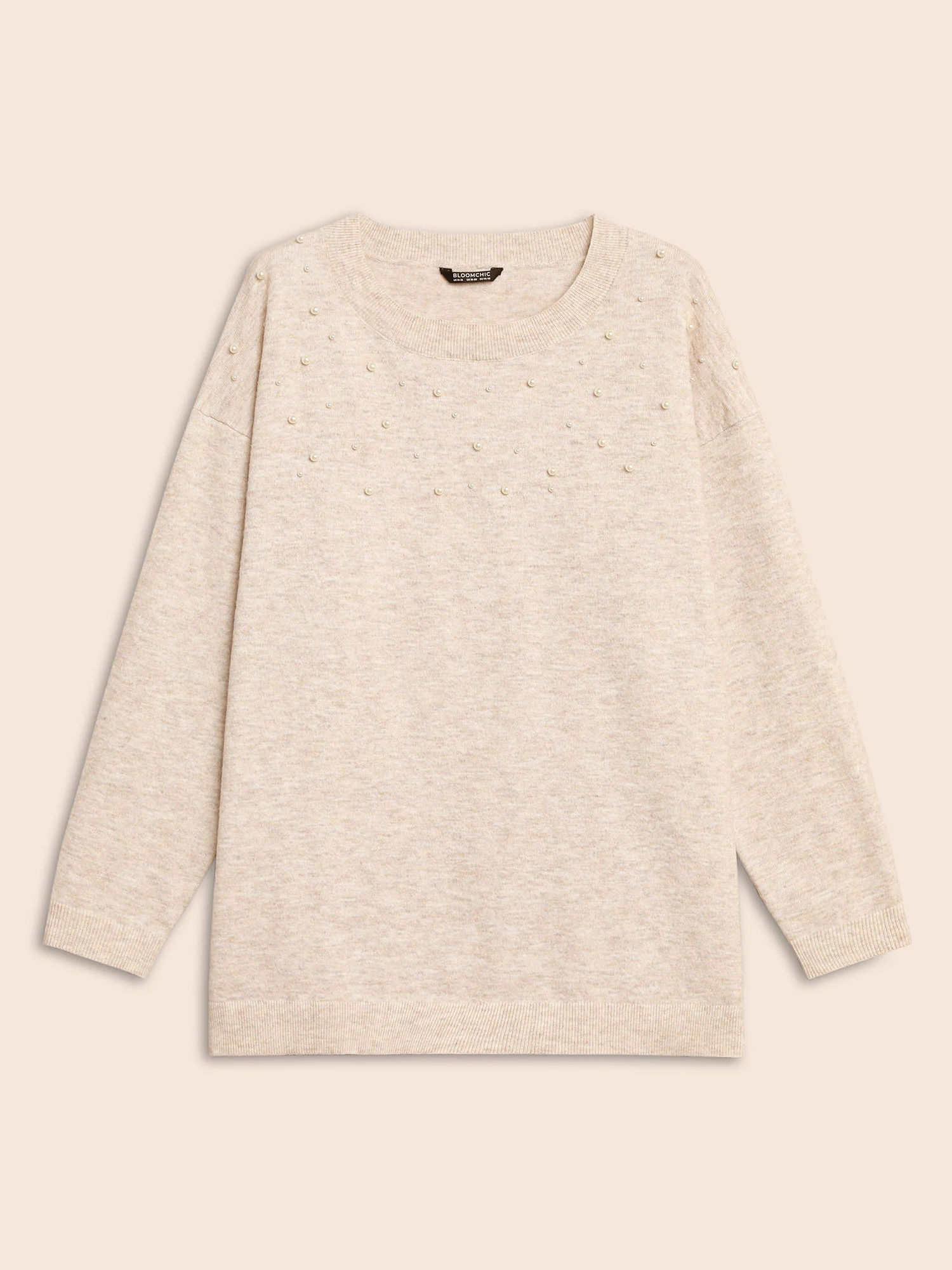 Round Neck Pearl Beaded Pullover - Image 7