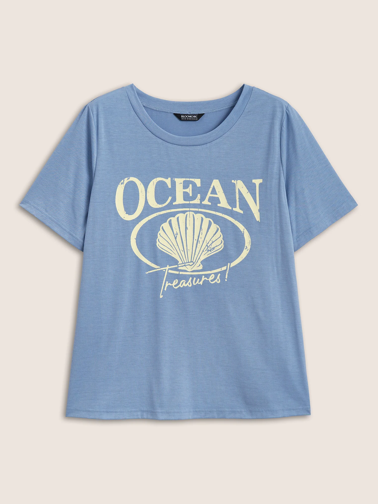 Round Neck Sea Shells Print T-shirt - Image 6