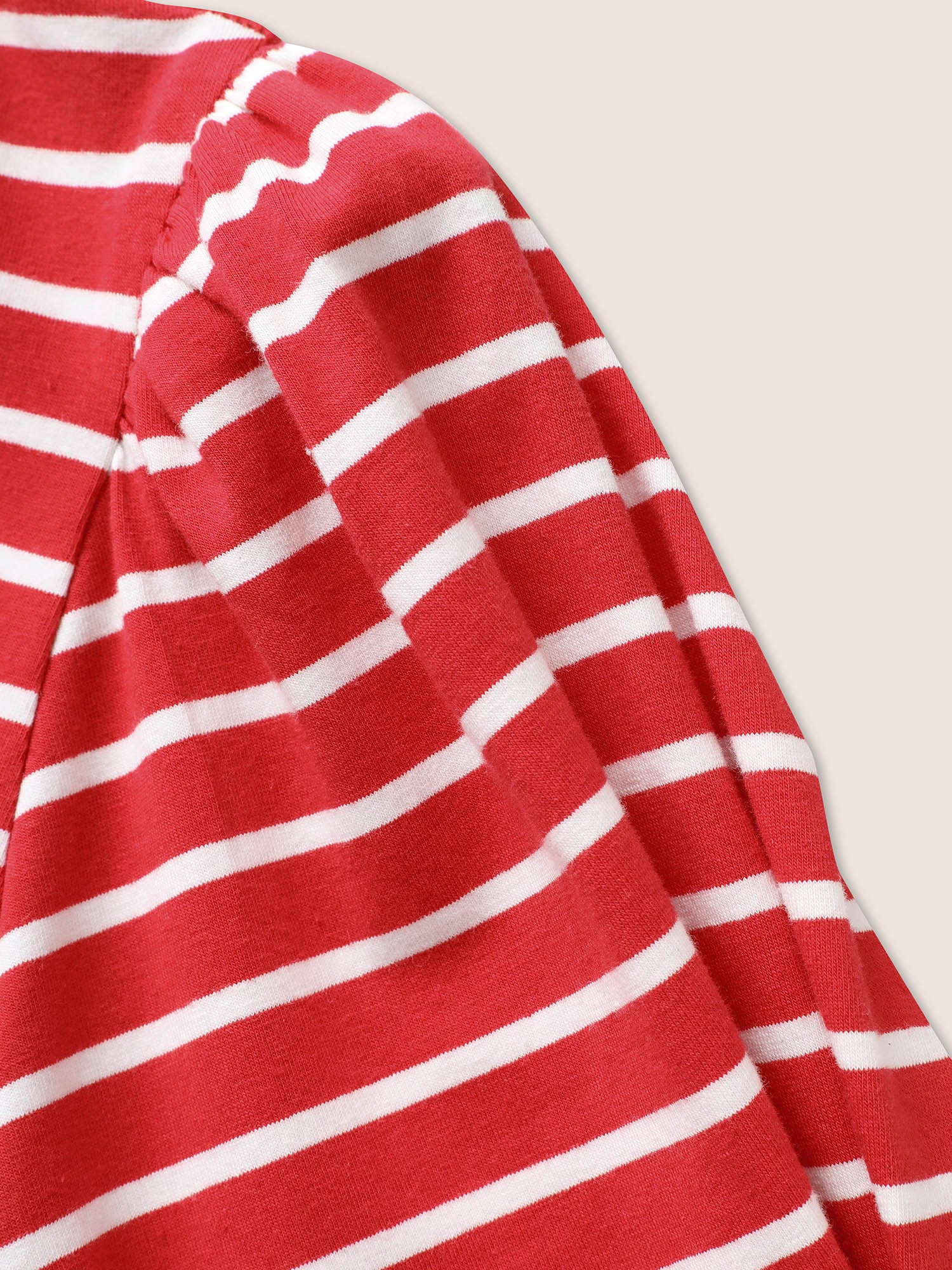 Round Neck Striped Bishop Sleeve T-shirt - Image 5