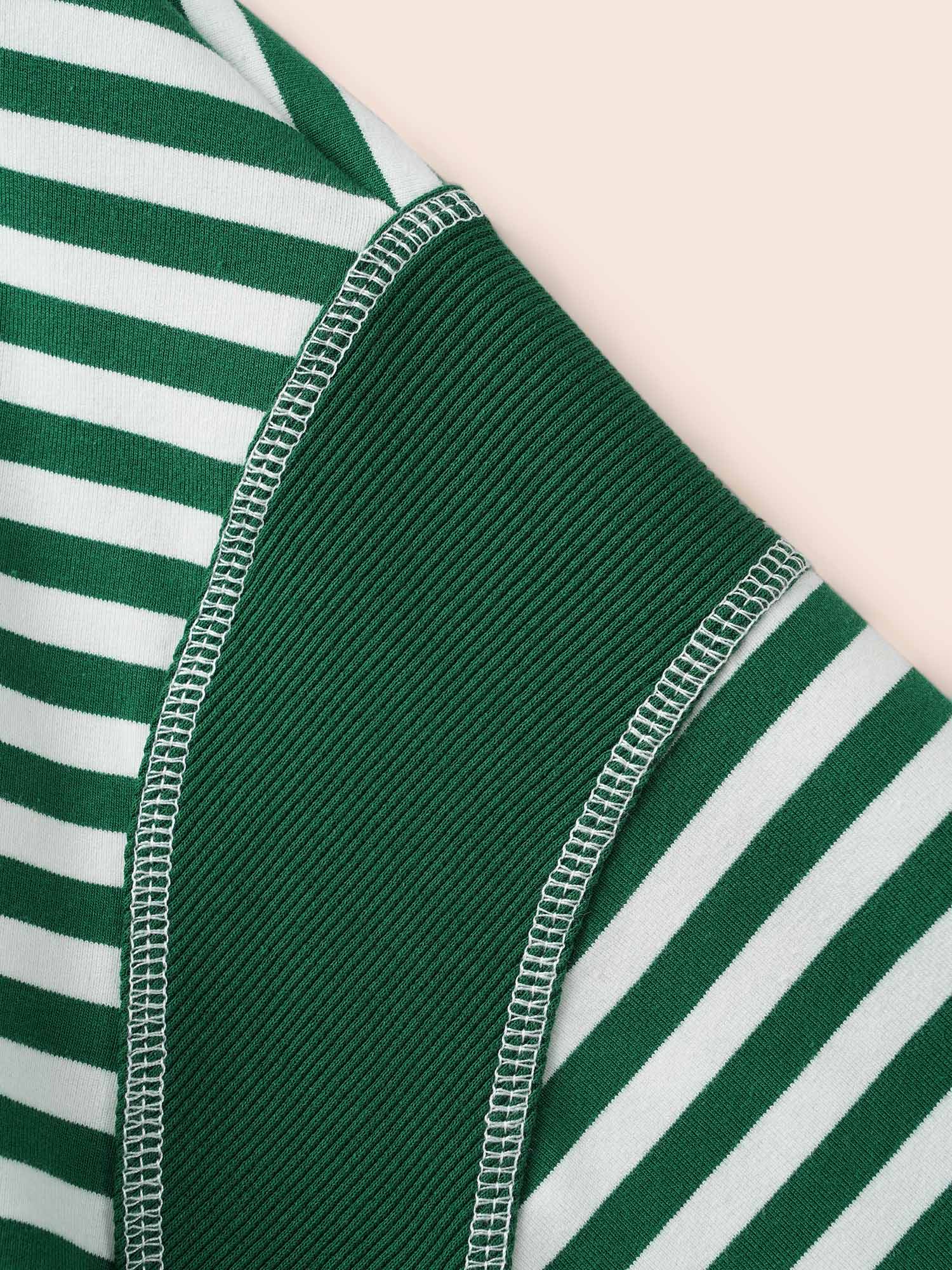 Round Neck Striped Patchwork Stitch Sweatshirt - Image 7