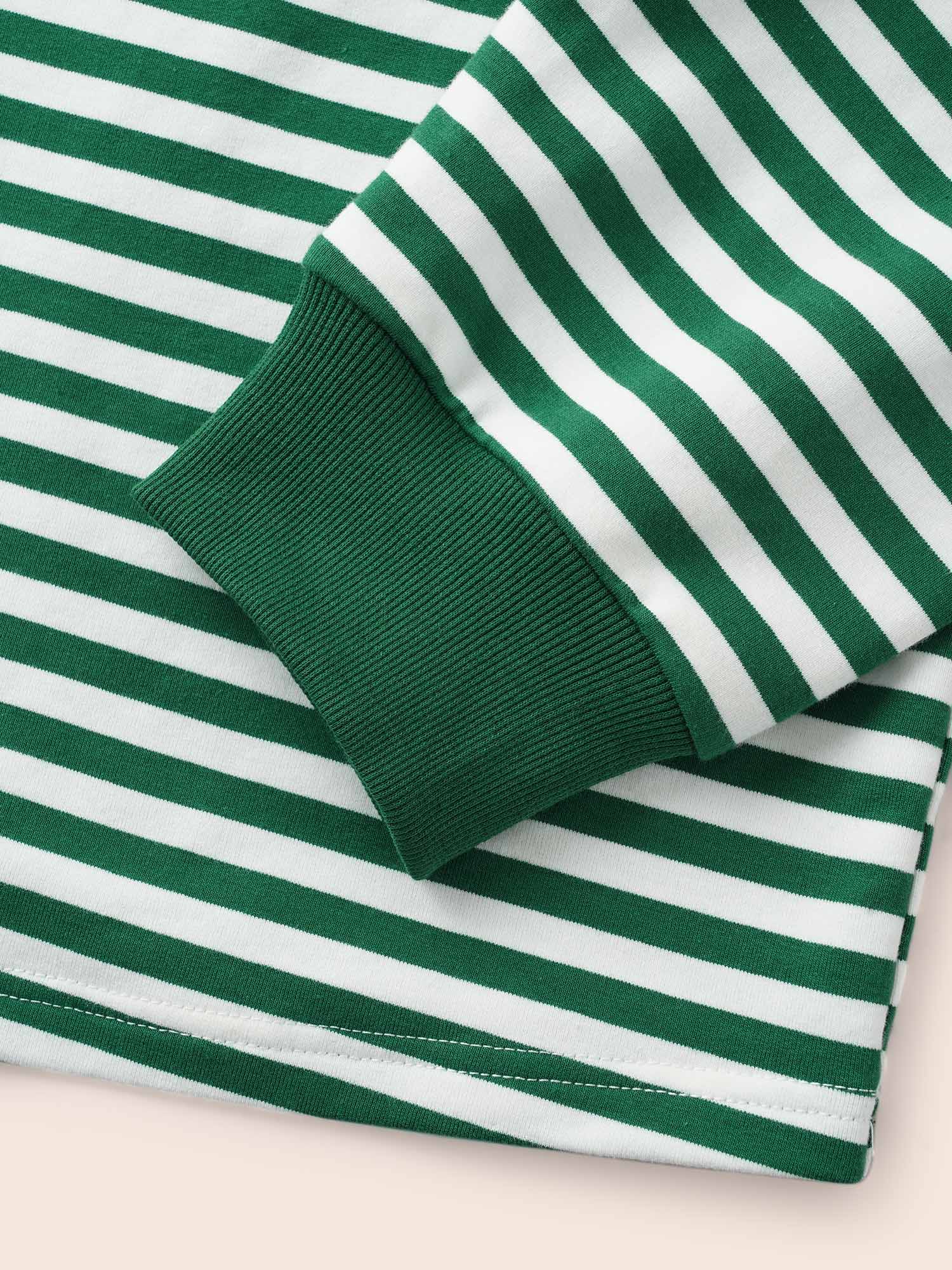 Round Neck Striped Patchwork Stitch Sweatshirt - Image 8