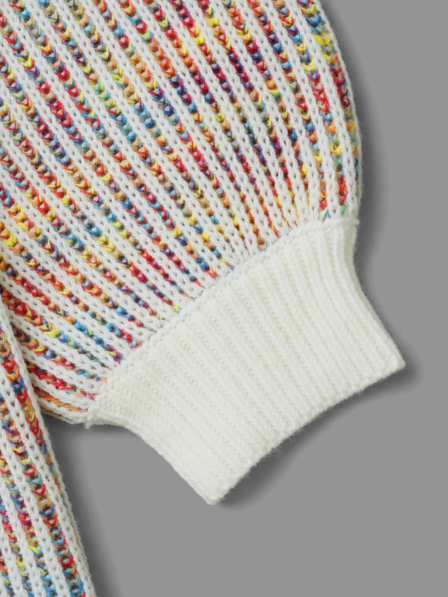 Round Neck Texture Contrast Heather Pullover - Image 7