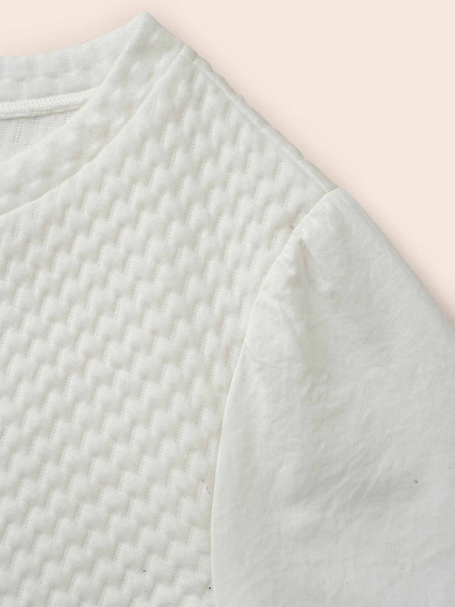 Round Neck Texture Patchwork Sweatshirt - Image 5