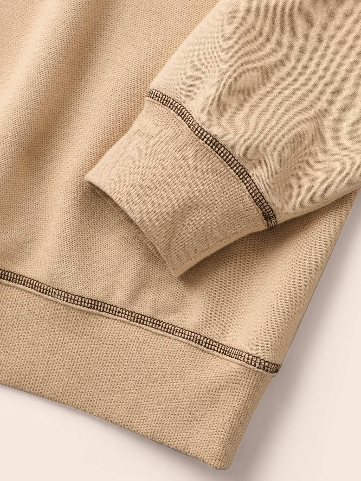Round Neck Topstitching Patchwork Sweatshirt - Image 6