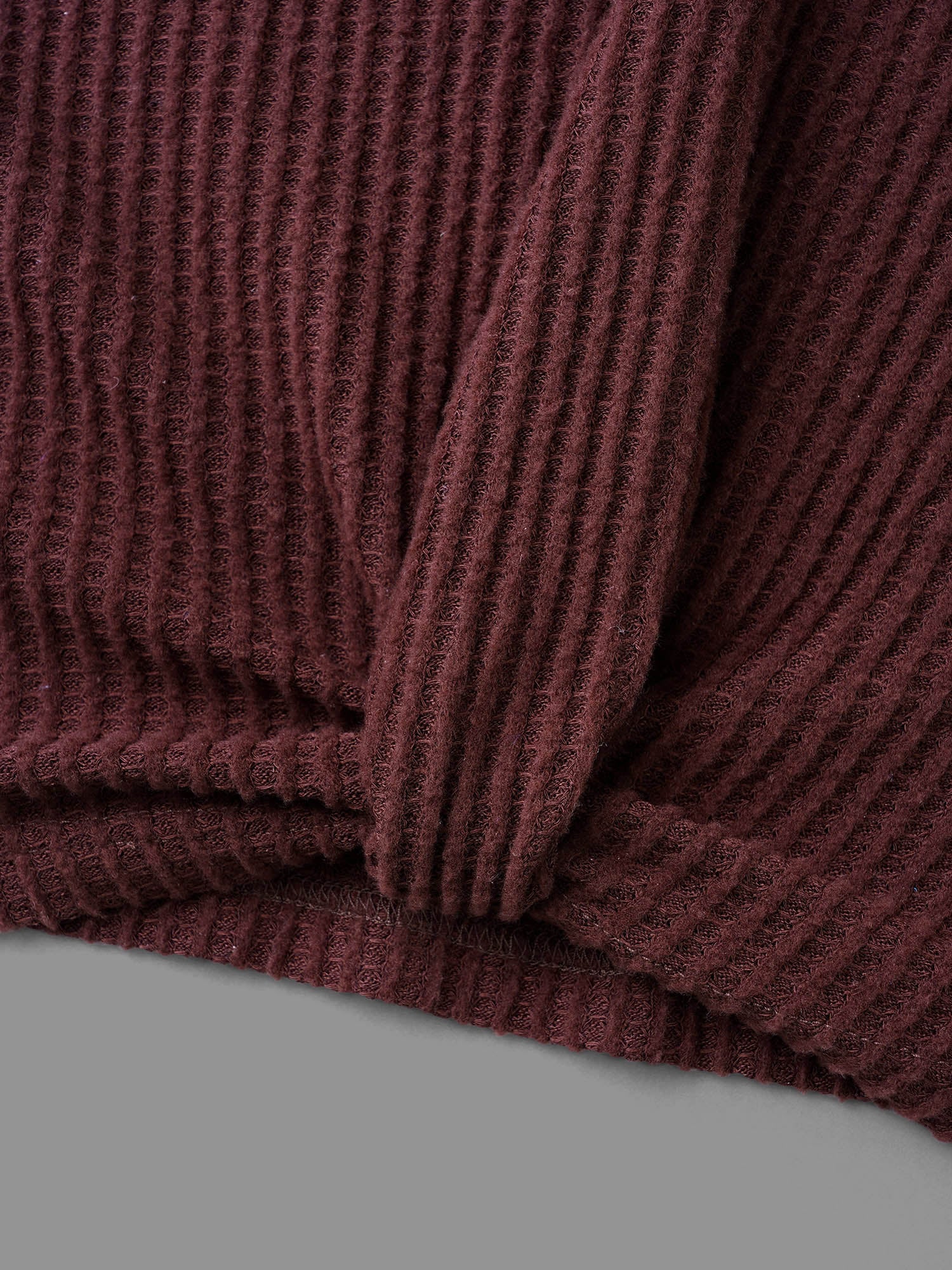 Round Neck Waffle Knit Twist Front T-shirt - Image 7