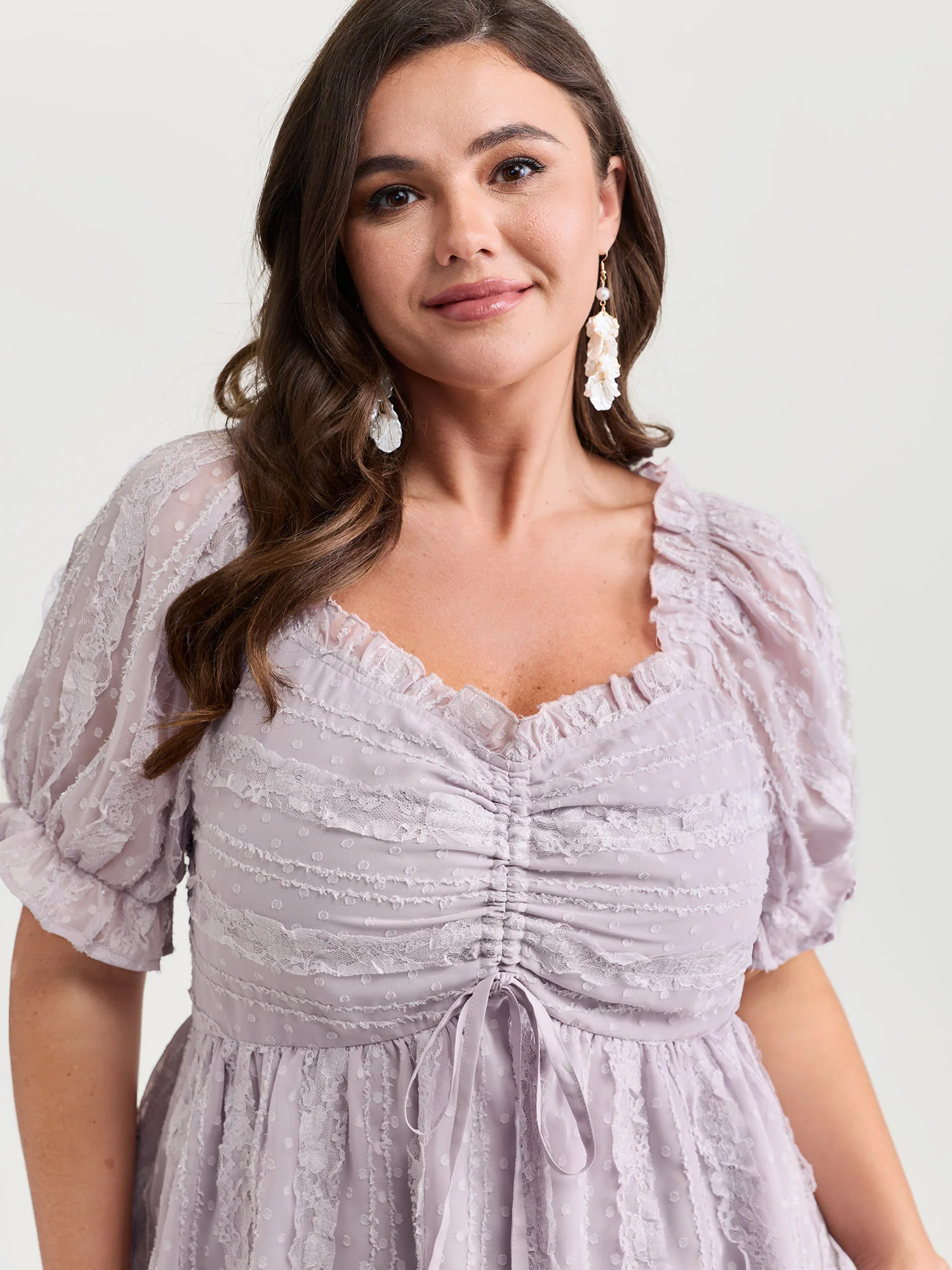 Ruched Adjustable Bodice Backless Tie Blouse - Image 2