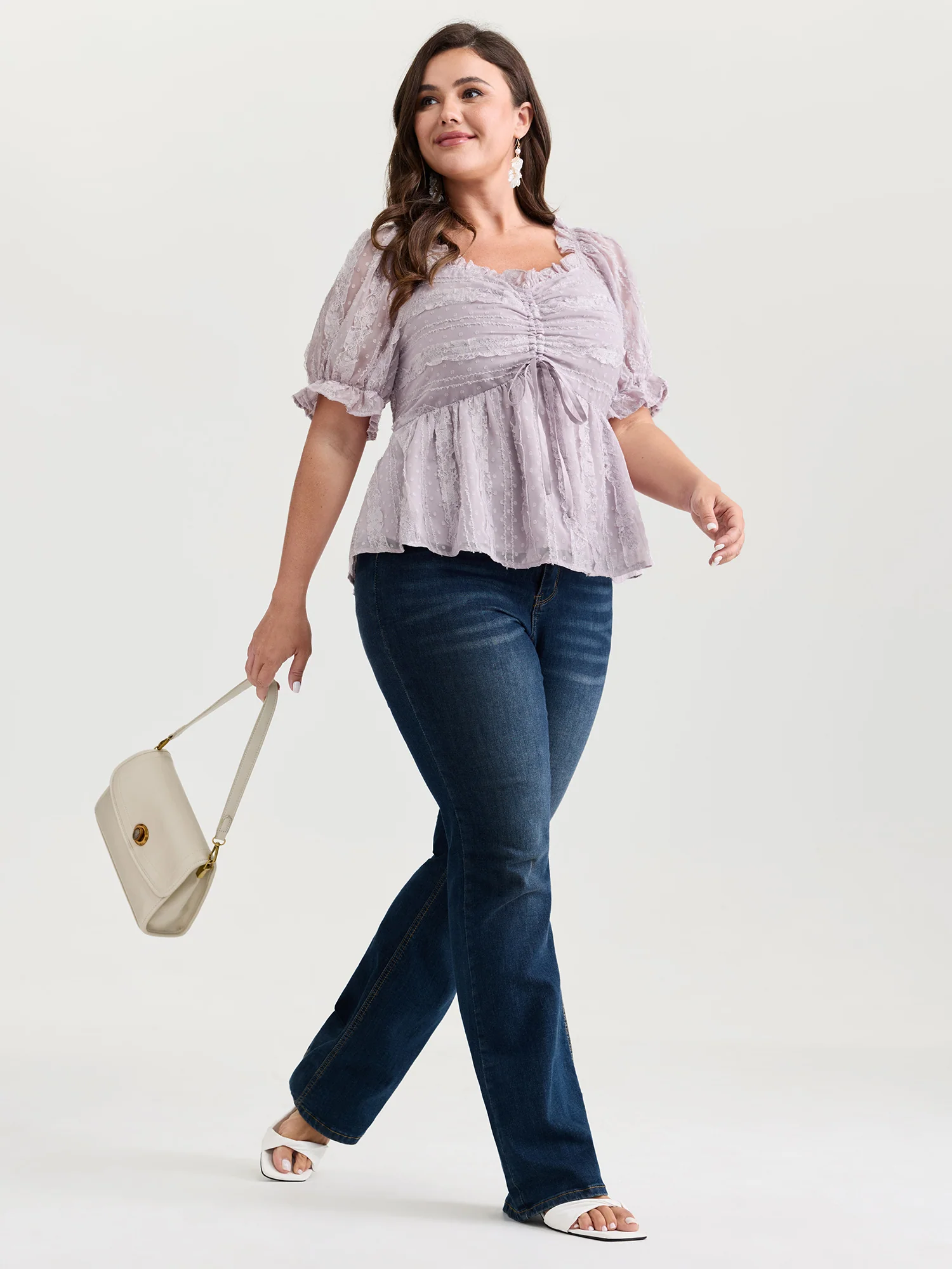 Ruched Adjustable Bodice Backless Tie Blouse - Image 3