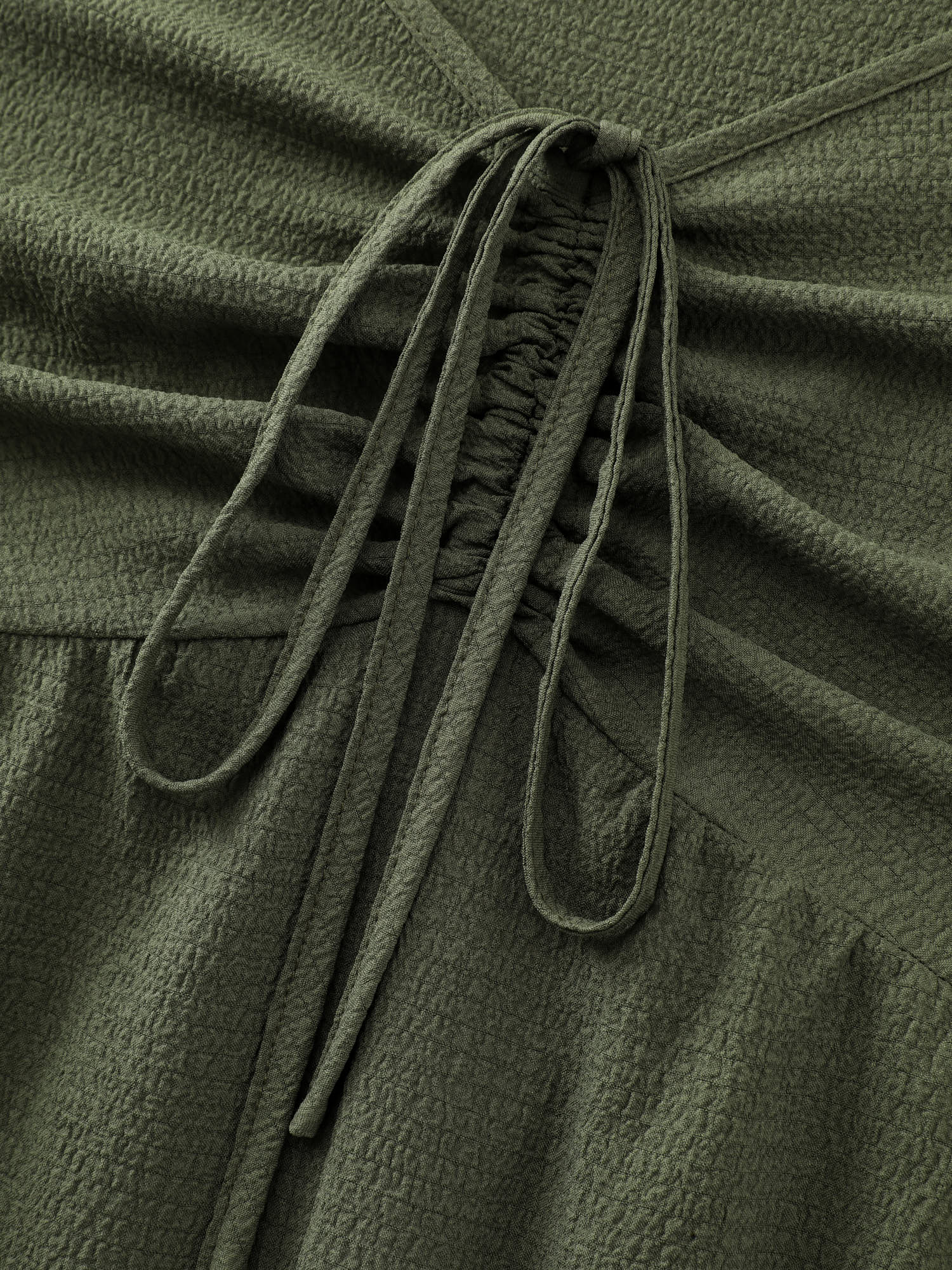 Ruched Adjustable Drawstring Bust Cuffed Jumpsuit - Image 5
