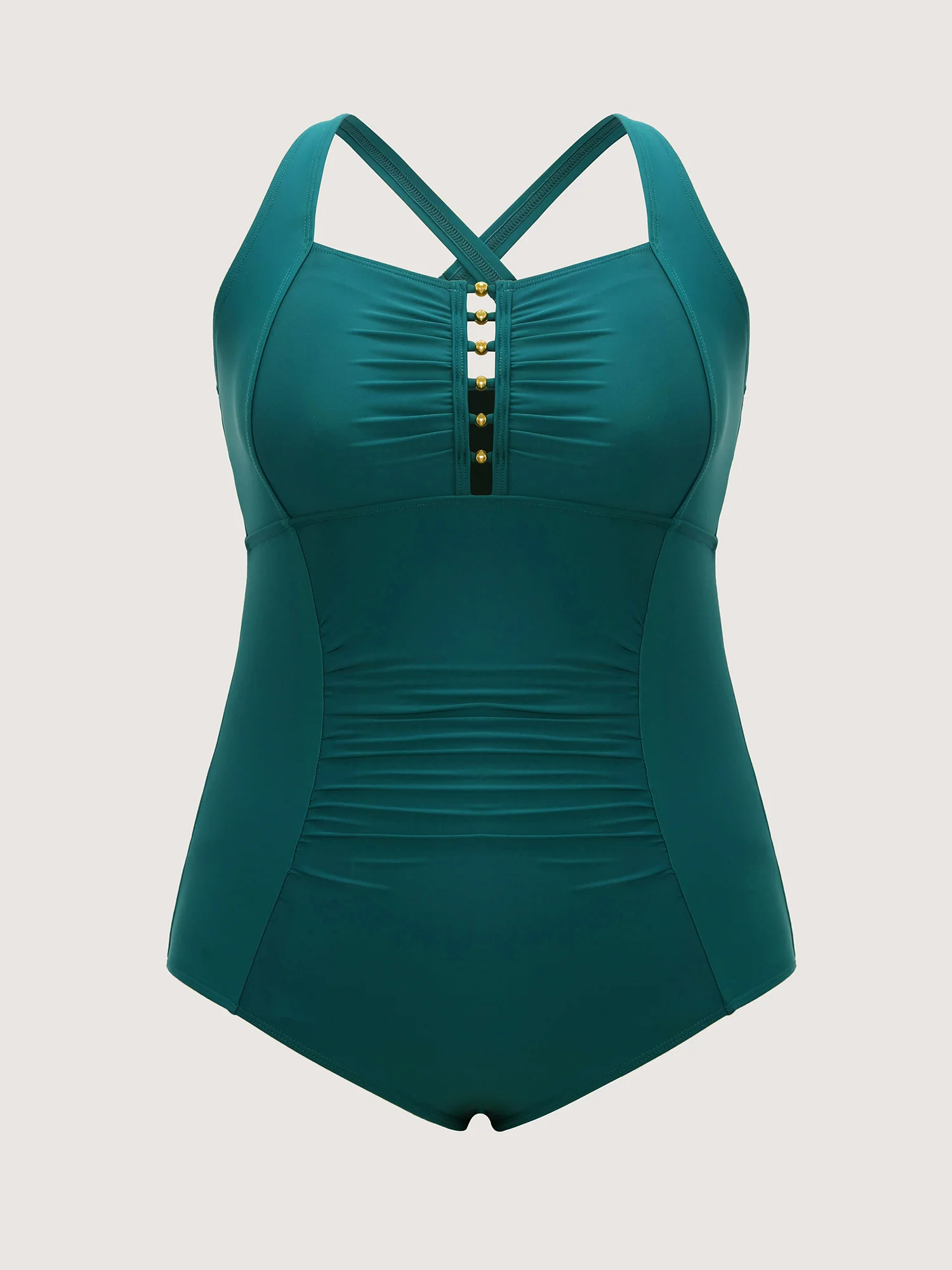 Ruched Adjustable Tummy-Control One-Piece Swimsuit - Image 7