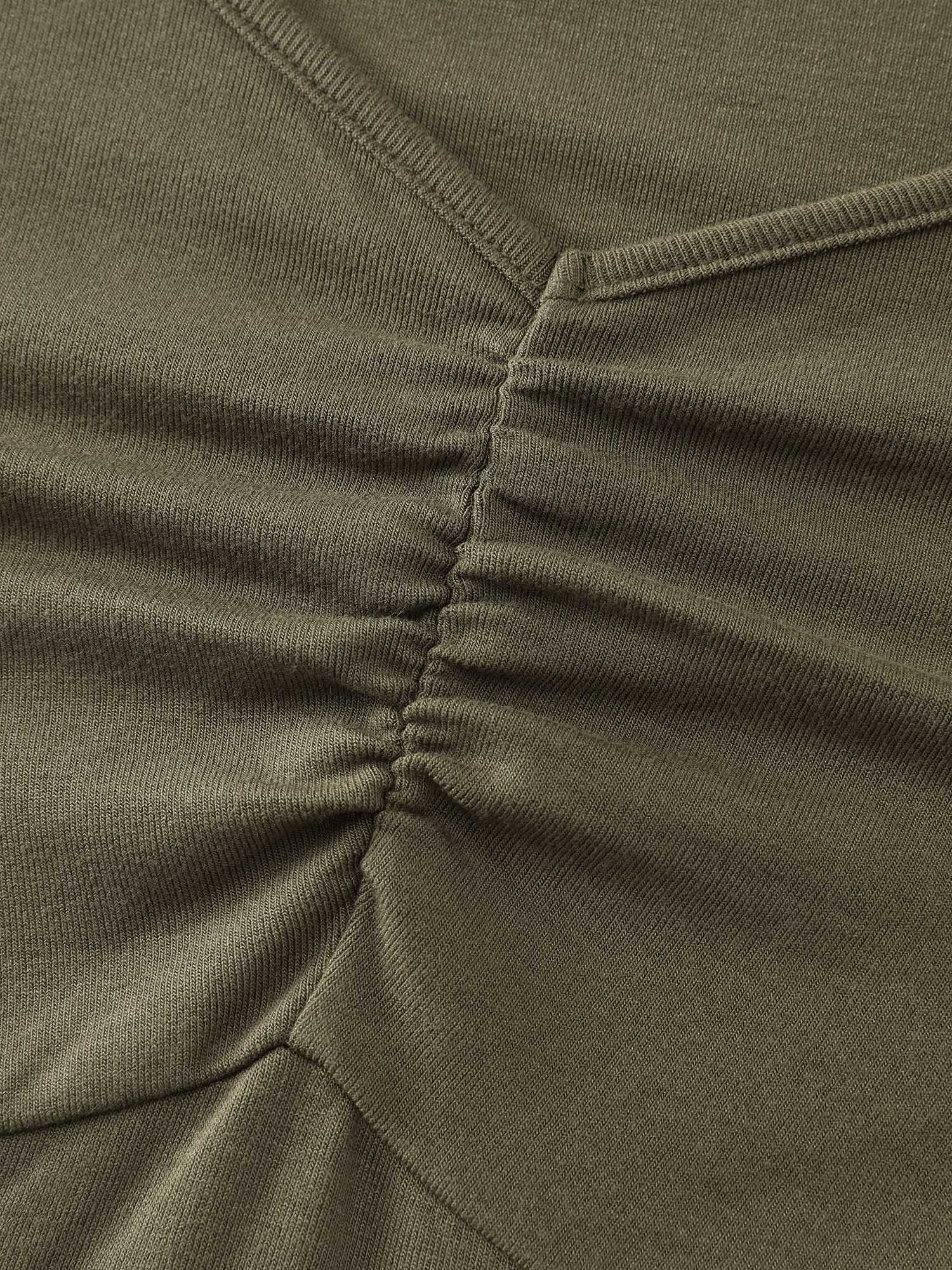 Ruched Bodice Asymmetrical Hem Knit Top - Image 6