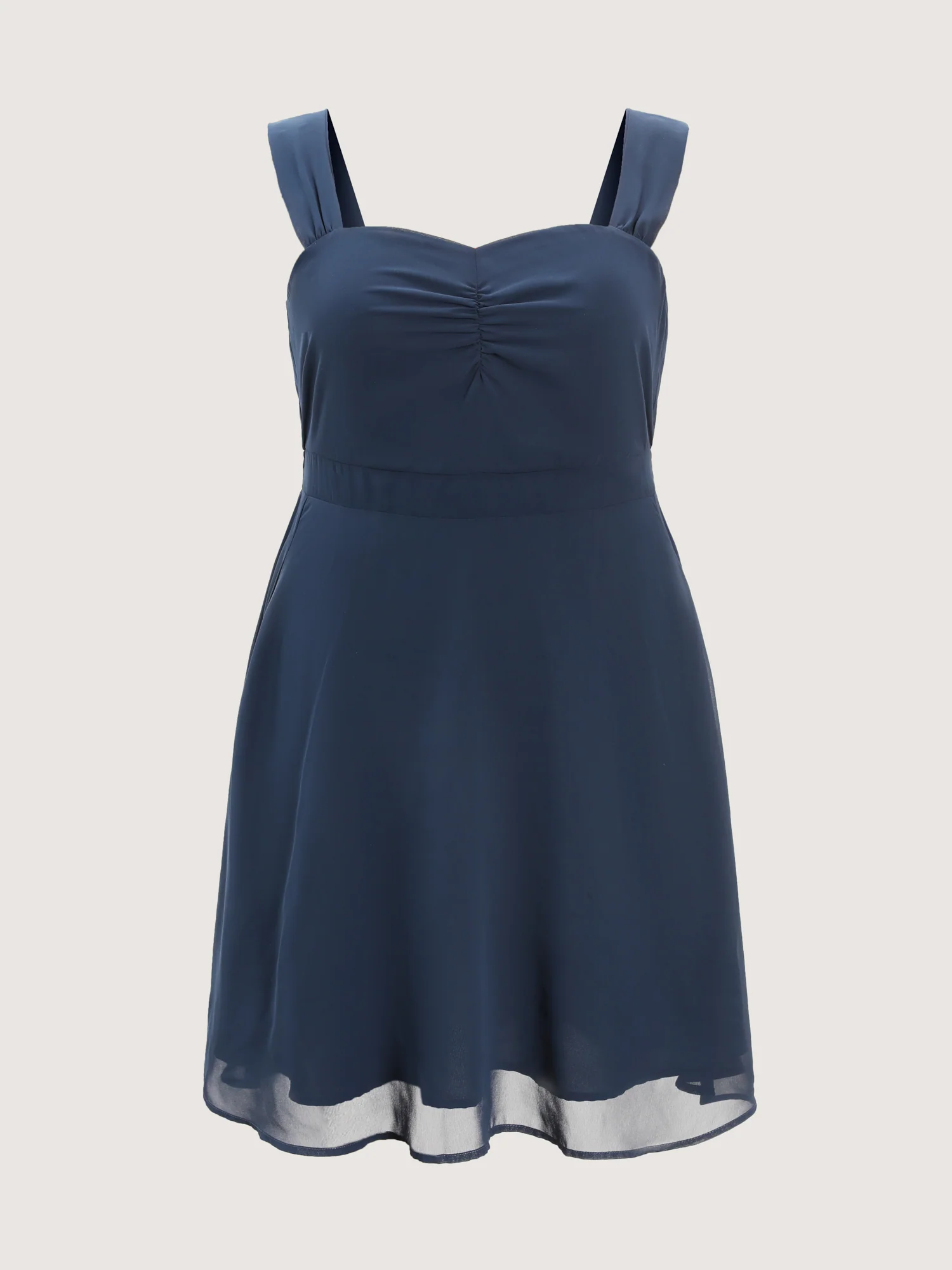 Ruched Bodice Cinched Flared Waist Mini Dress - Image 7