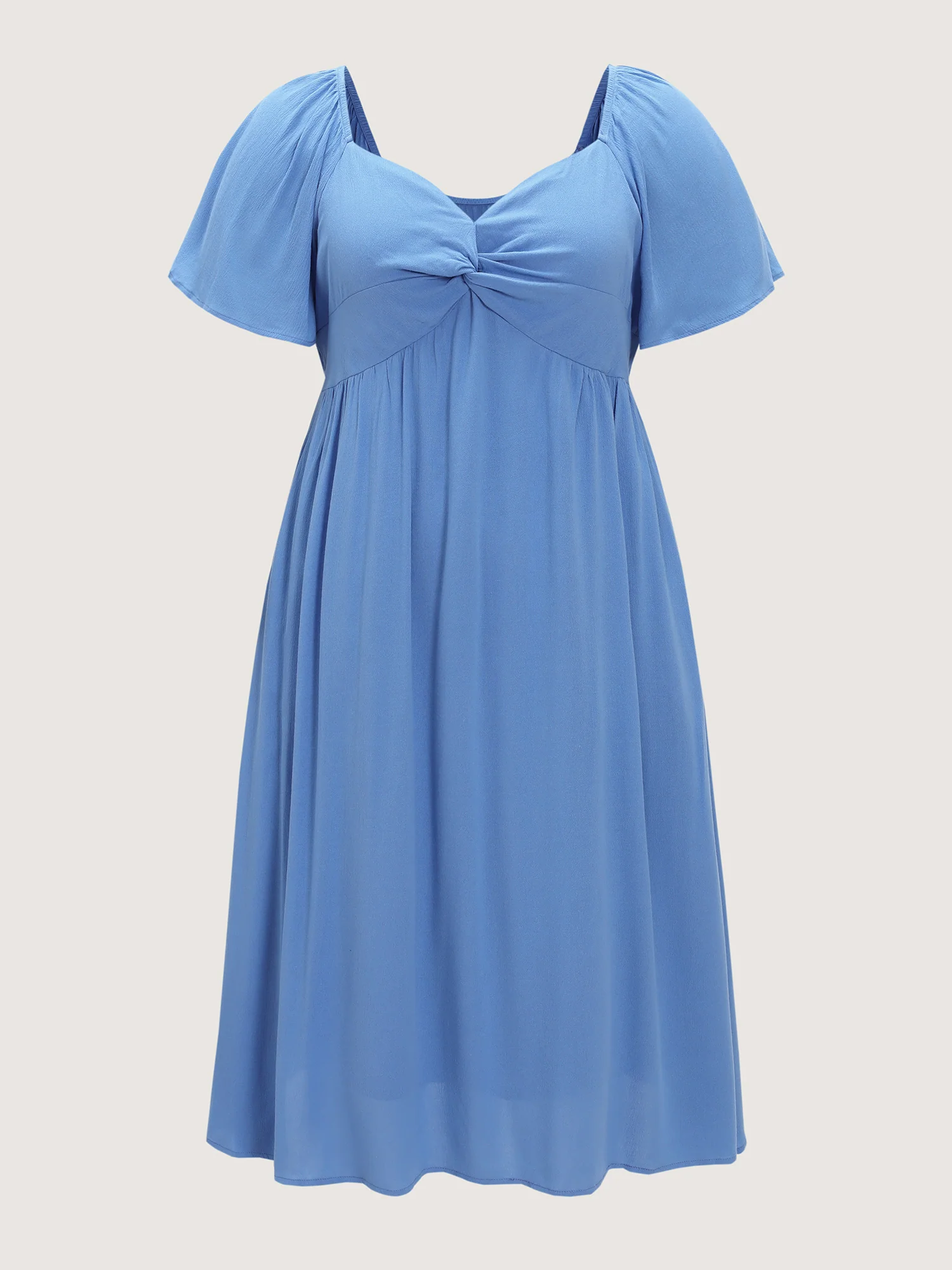 Ruched Bodice Stretchy Flowy Midi Dress - Image 6