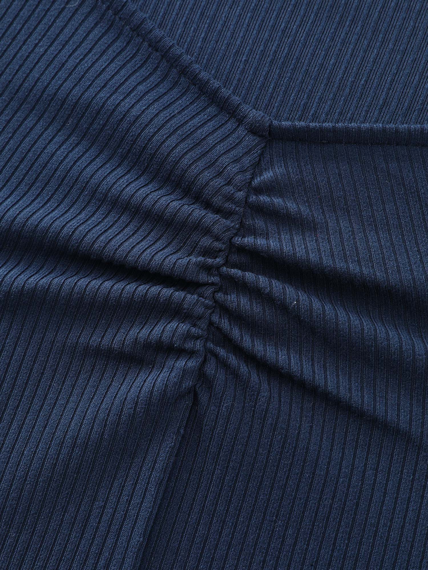 Ruched Bust-Friendly Square Neckline Midi Dress - Image 5